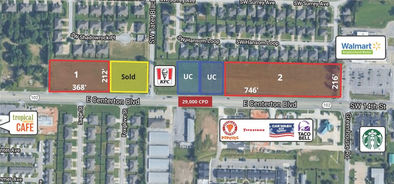 Water at street - Sewer at subdivision.
29,000 CPD on Hwy 102.
Will consider subdivide.
Excellent strip center potential.
Adjacent to Walmart Market.
Near to many subdivisions & new developments.