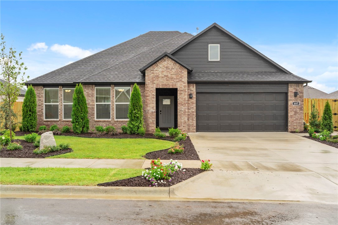 Sold before print! Terrific Truman plan in Goose Creek Village, an impressive subdivision where quality and affordability meet in the heart of Farmington. This home features gorgeous quartz kitchen countertops, stainless steel appliances and a walk-in pantry (per plan). 42-inch upper cabinets with top molding and soft close cabinet doors. Private bedroom one includes a lovely en-suite with quartz counter tops, double sinks, walk-in shower, and walk-in closet. Living room will showcase a beautiful modern Electric Fireplace. These homes feature ceiling fans in all bedrooms and living room! Each home exterior will have brick and Hardie® siding per plan! Covered patio (per plan). Garage Door opener! Taxes and Parcel # TBD. Single-story plans feature Luxury Vinyl plank flooring throughout!