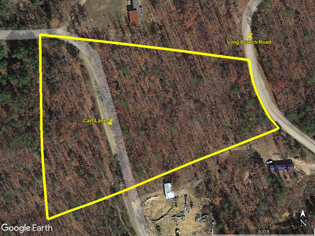 5 acres in the country but less than 3 miles to Hwy 65 and Dollar General. This 5 acre tract has county road frontage on 2 different county roads and one of those county roads splits part of the acreage away from the other which allows for 2 different nice building spots. The land fronts Long Branch Lane on its east side and continues to the west where it fronts Carl Lane on both sides of the road. See the aerial view for clarification. The land is all wooded with water and electric available. Clinton, AR and Walmart is 12 miles away and Greers Ferry Lake boat launch at Choctaw Rec Area is 10.5 miles or Sugar Loaf Rec Area is 12 miles away.