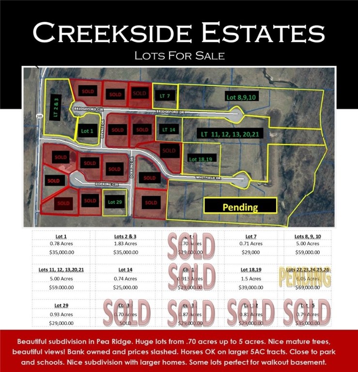 Beautiful 5 acre tract of land. Lots range from .75 to 5 acres in this subdivision. All utilities, paved roads, & street lights. This is the most beautiful subdivision on the area.