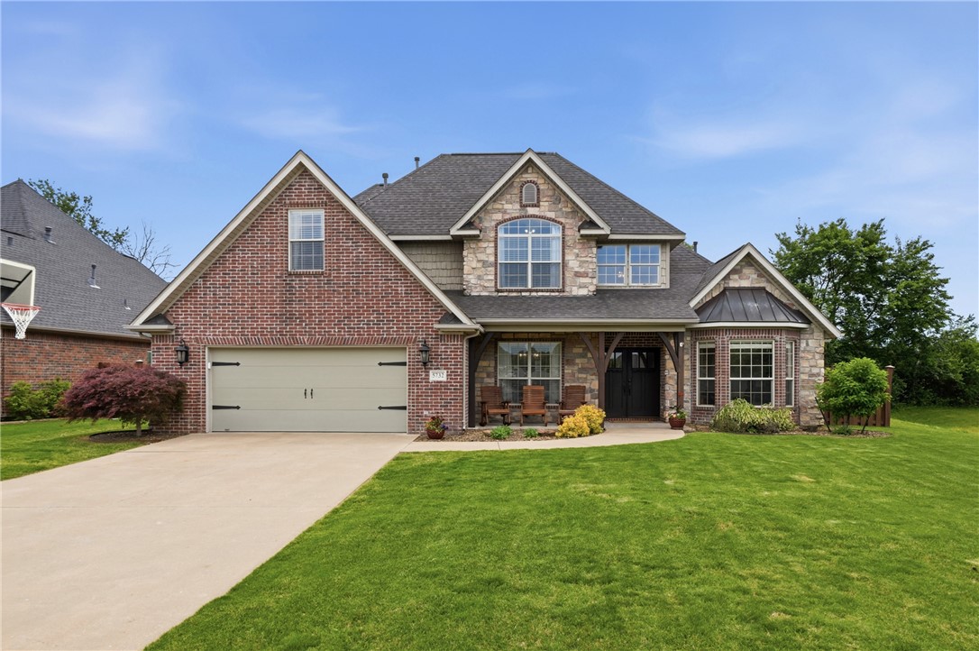 This south Rogers property features 4 bedrooms, 3.5 baths and checks all the boxes! Close to schools, shopping, restaurants, and more, perfect for you to be close to all NWA has to offer. This home has been meticulously maintained with many new updates and upgrades. It's move in ready. Inside, you'll find beautiful wood floors and lots of natural light. The first floor features a dedicated office with new cabinet and shelving wall, formal dining, half bath, and large primary suite overlooking the backyard. The kitchen has ample space, all new appliances, plenty of counter space, dry bar area, and abundant windows to view the pool. Upstairs are 3 bedrooms, 2 full baths, and a flex-use bonus room. Outside you'll enjoy a fully fenced-in backyard, manicured landscaping and an in-ground saltwater pool that includes a brand new heater/chiller combo. A shed adds extra storage for tools and pool equipment. The home is positioned in a way that you'll only ever have one direct neighbor, and that is quite rare in NWA.
