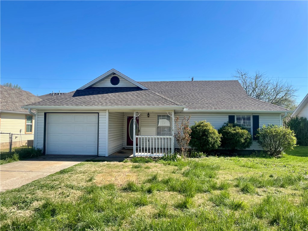 Charming and in an excellent price-point, this 3-bedroom, 1.5-bath home offers comfort, convenience, and great curb appeal. A welcoming entry and covered front porch invite you inside to a cozy living room and functional eat-in kitchen, perfect for everyday living. Enjoy outdoor living with a privacy-fenced backyard and patio, ideal for relaxing or entertaining. Complete with a 1-car garage and located just minutes from parks, restaurants, shopping, and easy access to I-49 and Hwy 412, this home is perfectly situated to enjoy all that Northwest Arkansas has to offer. Ideally located near Arkansas Children’s Hospital Northwest and the popular Tyson Recreation Complex, you’ll have easy access to an array of amenities including scenic walking trails, ballfields, batting cages, playgrounds, a dog park, splash pad, and more... making it a great spot for both convenience and recreation.