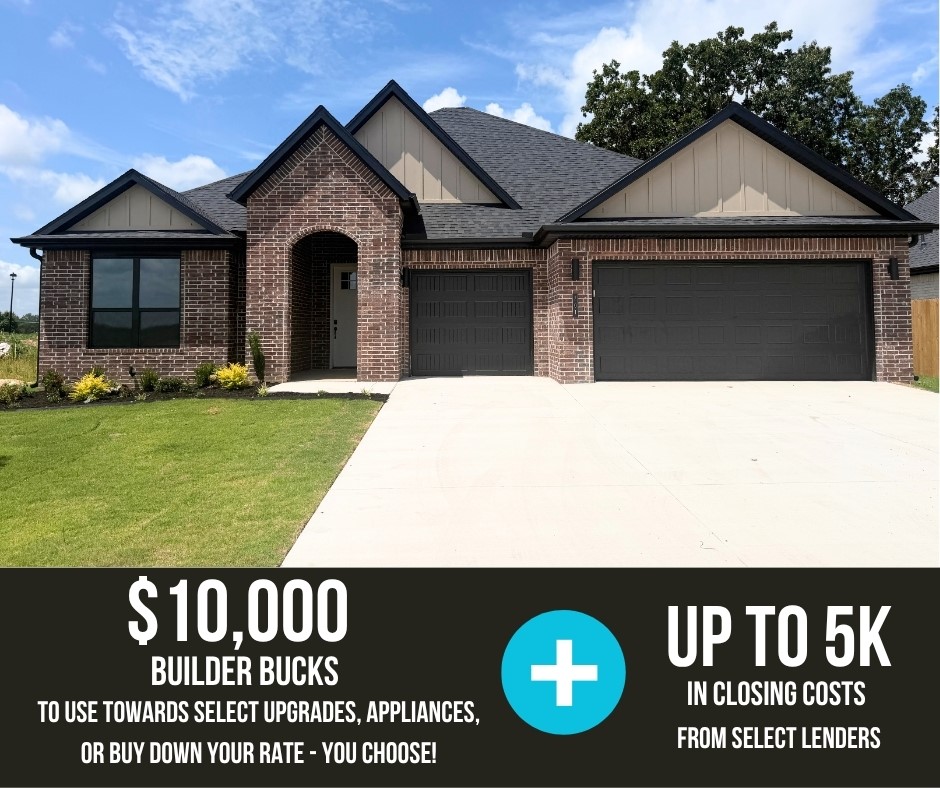 Hillcrest offers a peaceful setting with convenient access to top-rated schools and major employers, making it an ideal place to call home in Northwest Arkansas.The Redwood floor plan features a dedicated study, a single-story layout with a 3-car garage. Designed for comfort and functionality, this home includes ceiling fans in all bedrooms, full sod in both front and back yards, and front landscaping with a flower bed for great curb appeal.Inside, you’ll find thoughtful touches like framed mirrors in the bathrooms and additional cabinetry over the toilets for extra storage. The home is also plumbed for gas on the back patio, making it ready for outdoor entertaining.Open houses every Sunday from 1--4 PM. For a limited time, Builder Incentives: $10,000 Builder Bucks to use towards select upgrades, appliances, or buy down your rate -- you choose! Plus up to 5K from select lenders. For a total of up to 15K with lender incentives! Fence, blinds, and gutters are all included.