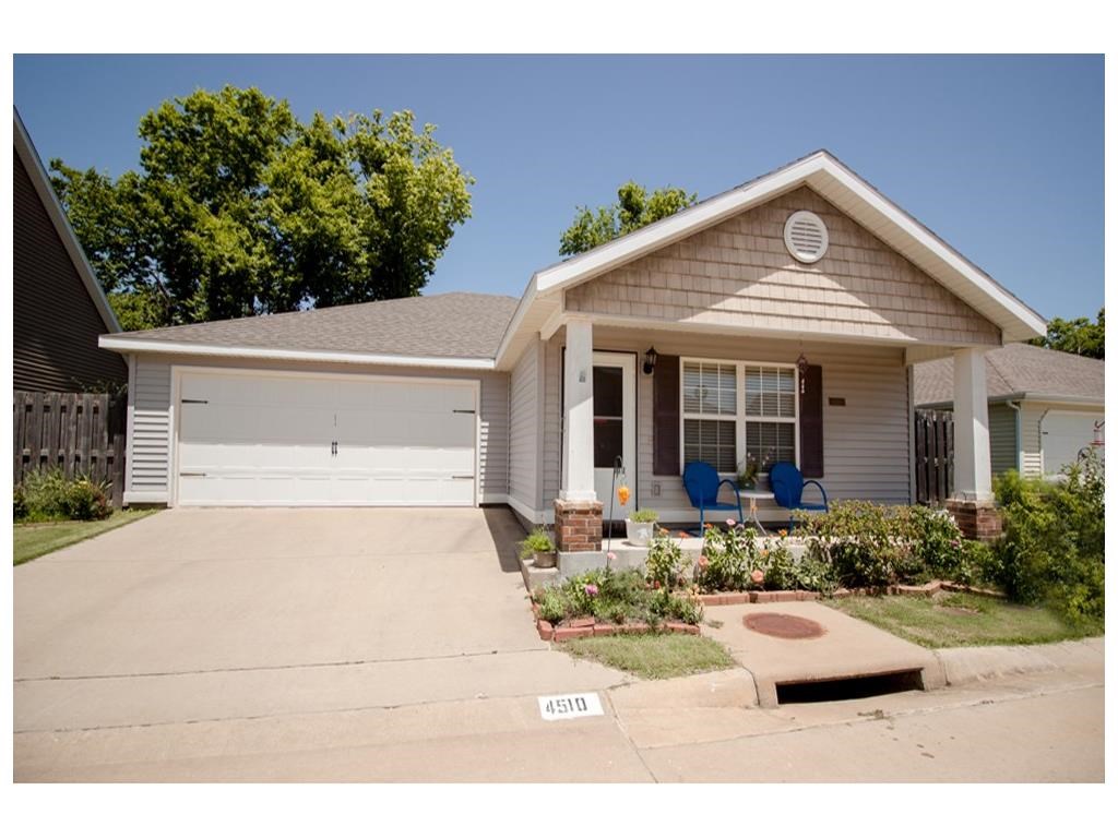 Great home in the back of a great community located just off Hwy 62, approx 7 minutes from UARK with a 4.9 acre community park with playground & walking trails! Exterior features: covered porch, patio and nice yard backing to trees to enjoy your evenings in. Interior features include inviting living room, kitchen with breakfast area, carpet & vinyl flooring, marble vanity tops and more!