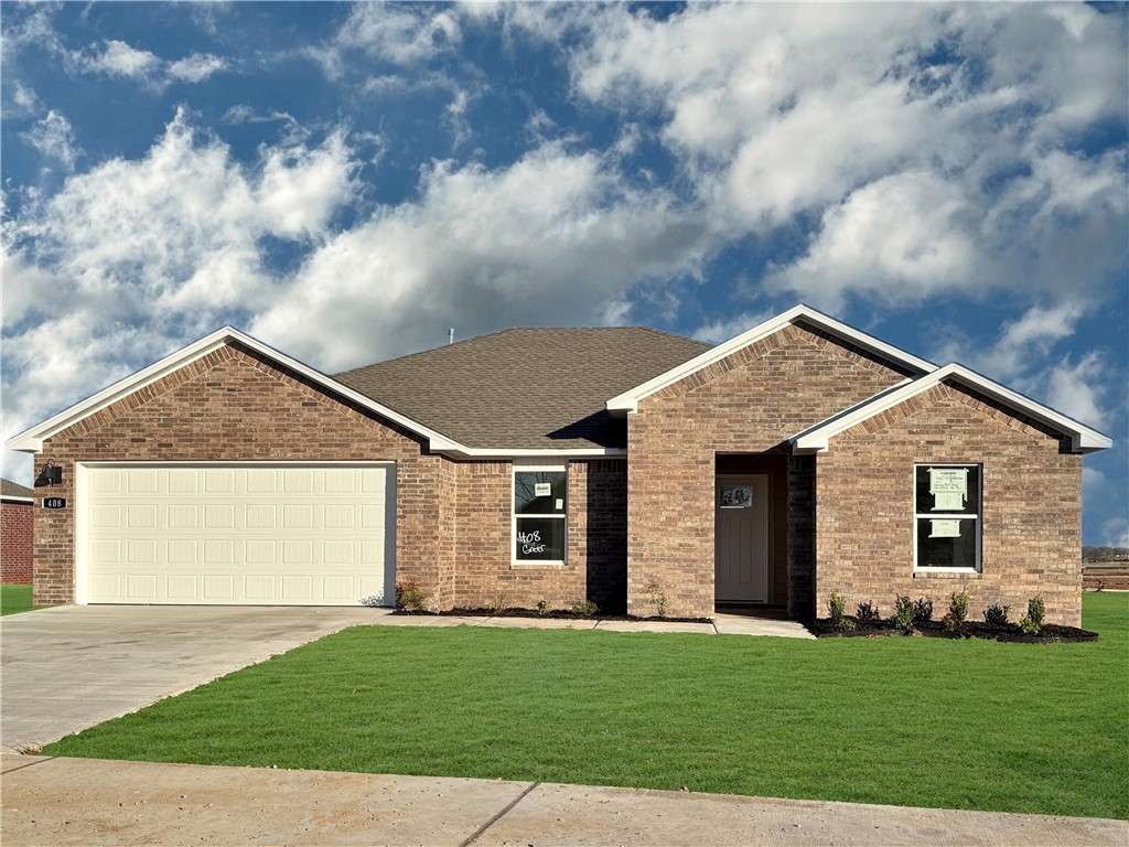 Beautiful Bandera Plan in Rolling Meadows, in Pea Ridge, Arkansas! Each home in Rolling Meadows is meticulously crafted with attention to detail, creating a space that feels both luxurious and welcoming. From the moment you walk through the door, you'll be greeted by modern features and a spacious layout that caters to every lifestyle. Our homes boast premium finishes and thoughtful designs, ensuring that you'll be stepping inside your own personal oasis. These homes will be complete with LVP flooring throughout (two-story plans will have carpet on stairs and upstairs) and wood shelving in all closets, pantry, and utility room. The kitchen will have quartz kitchen counters, 36-inch cabinets, and stainless-steel appliances with a Gas Range! The primary bath will feature quartz countertops, double sinks, and a walk-in shower. Each home comes with 4-sided brick with Hardie® fascia per plan. Home will have a Garage Door Opener. Taxes and Parcel TBD.