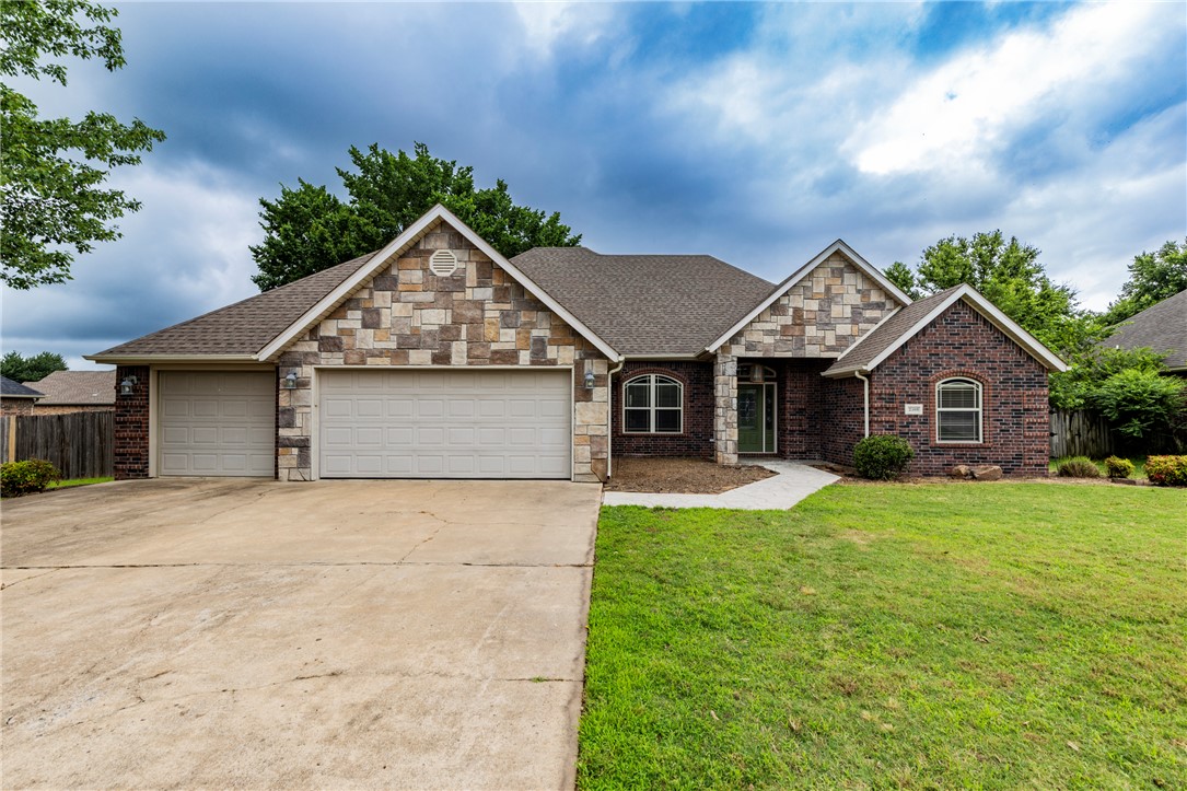 Well maintained home in Brightwood Subdivision.   Lots of crown molding an high ceilings. This 4 bedroom 2 bath includes an office/bonus room  and formal dining room. Entry and living room have hardwood flooring.  Living room includes gas fireplace.  Kitchen has granite counters and built in pantry along with eat in kitchen.  Large primary suite with separate jetted tub/tile shower and large walk in closet.  Partially cover patio area with deck.  Fenced yard.   3 car garage.