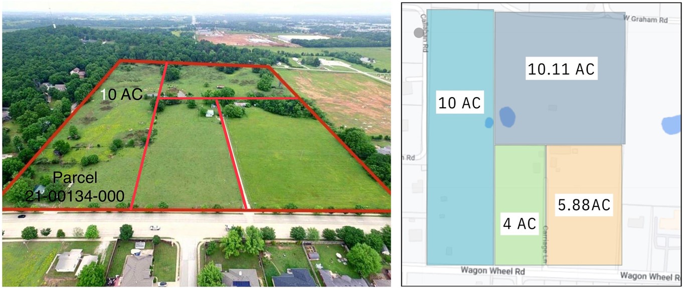 Make your mark in one of Springdale's centrally located corridors conveniently situated between I-49 and heavily trafficked 71-B. Average vehicles per day 17K on Wagon Wheel Road and 25K on 71B. The sites are ideal for residential development, office space, business strip center, storage, and more. The properties are zoned for residential and agriculture, and adjacent to commercial. Contact the city for commercial zoning approval. Fantastic opportunity for investors of all kinds; purchase the entire bundle or use a smaller parcel to build a secluded oasis.  This property can be zoned for multi-family and commercial. Please reference MLS 1287451, 1287463, 1287468, 1246313.
