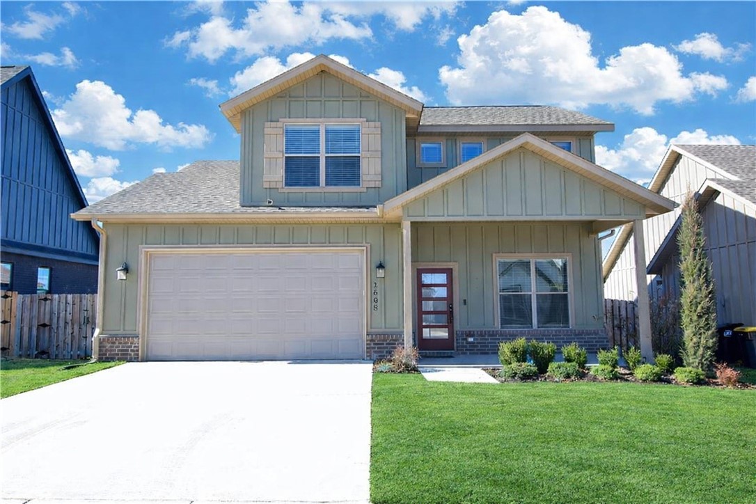 This stunning Craftsman-style home is in immaculate condition and offers the perfect blend of modern convenience and timeless charm, filled with tons of natural light. Featuring 3 bedrooms and 2.5 baths, a dedicated office with French doors, and a master suite with 2 large walk-in closets, the home also includes a gourmet kitchen with a gas range, quartz countertops, and a large walk-in pantry, while the gas fireplace with wood mantle adds warmth and character to the living space. Additional highlights include a secondary laundry room with built-in desk upstairs, a covered backyard deck, a mudroom off the garage, and ample storage throughout. Located just minutes from Pinnacle Hills Promenade and I-49, this home is ready to be yours. $5,000 lender credit with seller's preferred lender. Seller says, 'Bring us a reasonable offer.'