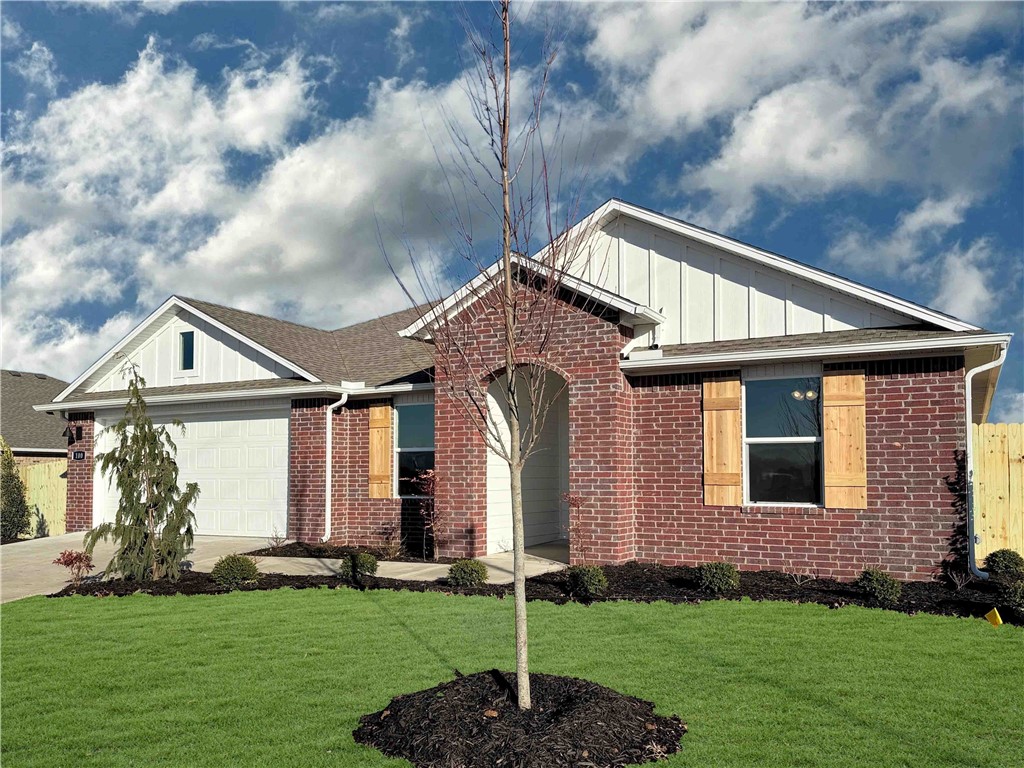 Wonderful Warren Plan in Rolling Meadows, in Pea Ridge, Arkansas! Each home in Rolling Meadows is meticulously crafted with attention to detail, creating a space that feels both luxurious and welcoming. From the moment you walk through the door, you'll be greeted by modern features and a spacious layout that caters to every lifestyle. Our homes boast premium finishes and thoughtful designs, ensuring that you'll be stepping inside your own personal oasis. These homes will be complete with LVP flooring throughout (two-story plans will have carpet on stairs and upstairs) and wood shelving in all closets, pantry, and utility room. The kitchen will have quartz kitchen counters, 36-inch cabinets, and stainless-steel appliances with a Gas Range! The primary bath will feature quartz countertops, double sinks, and a walk-in shower. Each home comes with 4-sided brick with Hardie ® fascia per plan. Home will have a Garage Door Opener. Taxes and Parcel TBD.