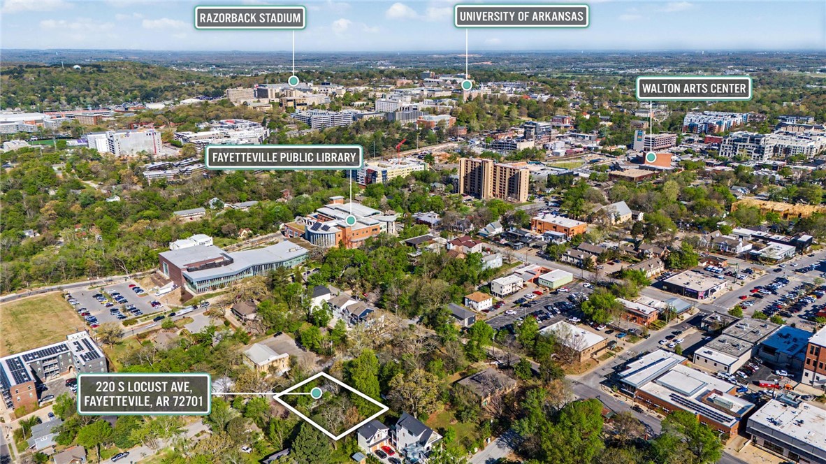 Prime redevelopment opportunity on the edge of Downtown Fayetteville. Surrounded by ongoing residential improvements, this property is well-positioned for new construction or investment.
Located just one block from the Fayetteville Public Library and minutes from local restaurants, the Fayetteville Square, Farmer’s Market, Walton Arts Center, Fayetteville High School, and the University of Arkansas.
Enjoy easy access to trails, parks, and nearby green space including Fay Jones Woods Park.
Lot includes all city utilities. Existing home conveys with no value and is being sold as-is.
Rare opportunity to secure a build-ready location this close to downtown amenities.