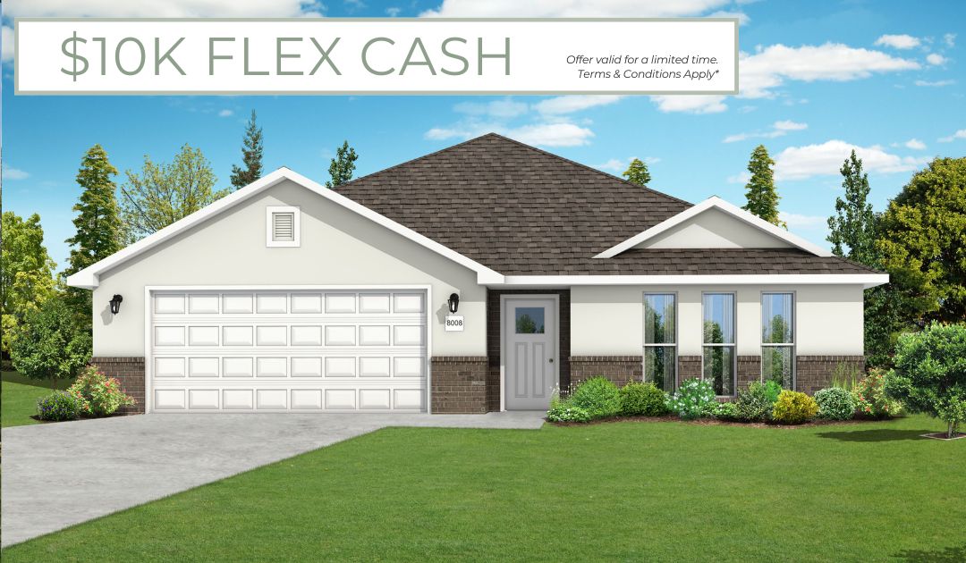 This 3 bed, 2 bath 1714 square foot floor plan has a Flex Space which provides additional 
space within the utility room that can be used for a variety of purposes.
Depending on your lifestyle this space could be used for
an exercise area, pet center, oversized mud room,
storage, or whatever your heart desires. With an open-concept living space and covered
patio, this house is perfect for entertaining. Complete with
a large primary suite with dual closets!