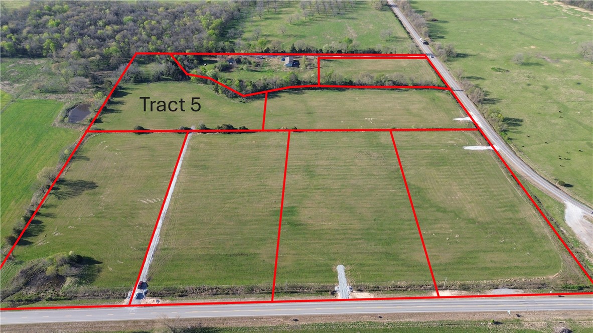 Tract 5 is located off of HWY 102 in western Benton County.  Upon finalization of the survey/plat, Tract 5 will be 6.13 m/l acres.  An access easement is being finalized providing access to the tract off of HWY 102.  This tract is situated south of tracts 3 and 4.  It provides for a rural peaceful setting but with the convienent access to Gravette, Siloam Springs, Decatur and the rest of NWA.