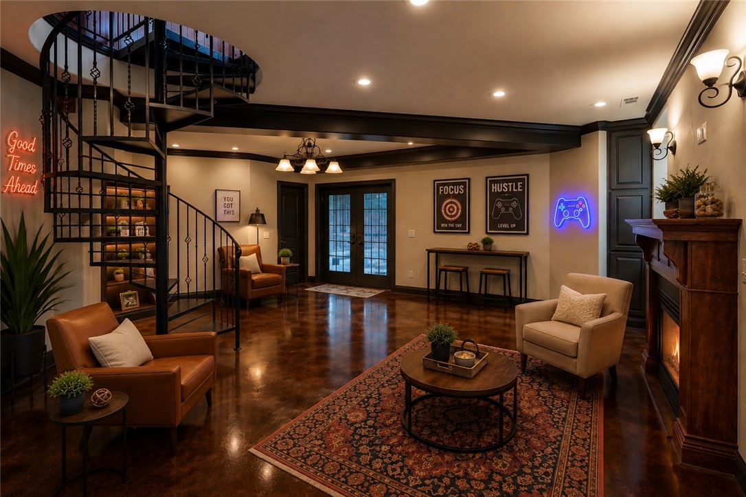 Located just minutes from Downtown Bentonville, this home offers luxury living near Crystal Bridges Museum, The Momentary, Walmart's Home Office, premier dining, coffee shops, shopping, parks, and some of the best biking and trail systems in the country. Tucked away at the end of a quiet cul-de-sac, the floor plan is designed for convenience with all bedrooms located on the main level. Downstairs, you'll find the perfect space for entertaining with a dedicated media room featuring home theater seating, a wet bar, and an expansive game room ideal for movie nights, game days, and hosting family and friends. Step outside to your own private retreat where the hot tub conveys, providing the perfect place to relax and unwind. With spacious living areas, exceptional entertainment spaces, and an unbeatable Bentonville location, this home offers the best of Northwest Arkansas living.