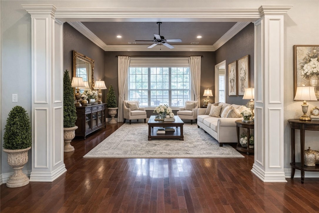Located just minutes from Downtown Bentonville, this home offers luxury living near Crystal Bridges Museum, The Momentary, Walmart's Home Office, premier dining, coffee shops, shopping, parks, and some of the best biking and trail systems in the country. Tucked away at the end of a quiet cul-de-sac, the floor plan is designed for convenience with all bedrooms located on the main level. Downstairs, you'll find the perfect space for entertaining with a dedicated media room featuring home theater seating, a wet bar, and an expansive game room ideal for movie nights, game days, and hosting family and friends. Step outside to your own private retreat where the hot tub conveys, providing the perfect place to relax and unwind. With spacious living areas, exceptional entertainment spaces, and an unbeatable Bentonville location, this home offers the best of Northwest Arkansas living.