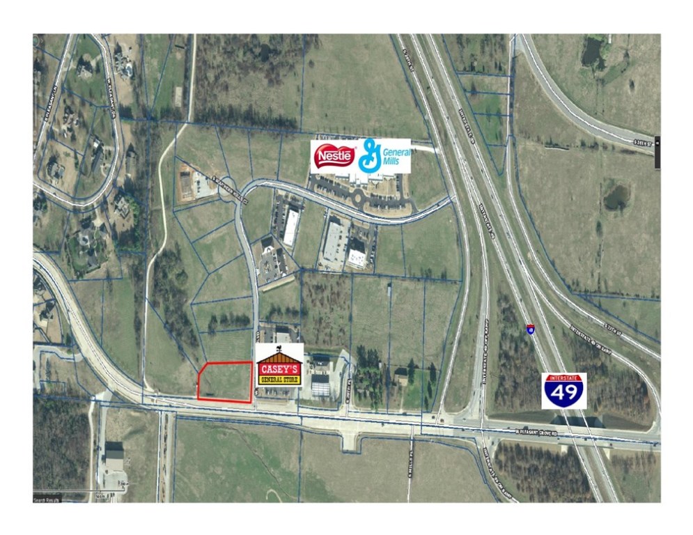Great corner lot for your business. Ready to build on.