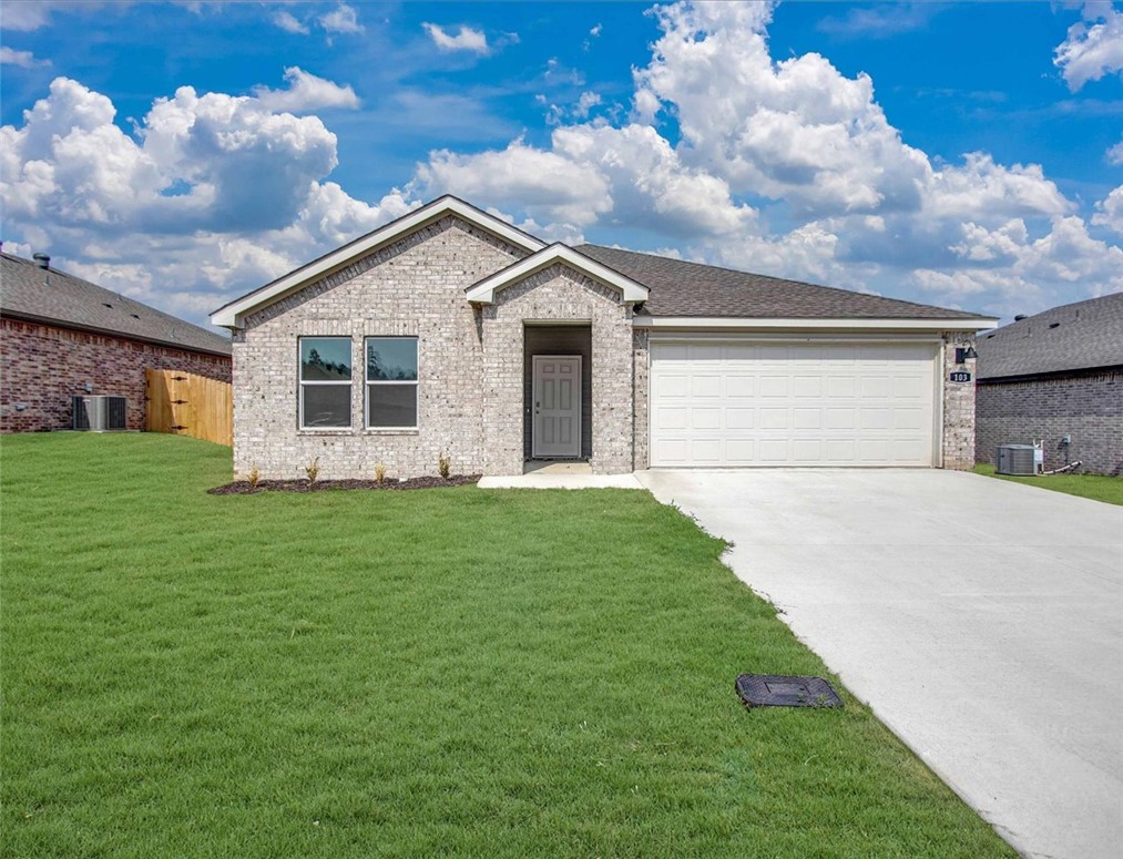 Jubilant Justin Plan in Wagon Wheel Phase 2, in Farmington, Arkansas! Each home in Wagon Wheel is meticulously crafted with attention to detail, creating a space that feels both luxurious and welcoming. From the moment you walk through the door, you'll be greeted by modern features and spacious a layout that caters to every lifestyle. Our homes boast premium finishes and thoughtful designs, ensuring that you'll be stepping inside your own personal oasis. These homes will be complete with LVP flooring throughout and wood shelving in all closets, pantry and utility room. The kitchen will have quartz kitchen counters, 36-inch cabinets, and stainless-steel appliances! Home will have a Garage Door Opener. Primary bath will have quartz countertops, double sinks, and an oversized walk-in shower. Each home comes with 4-sided brick with siding per plan. NO SHUTTERS. Taxes and Parcel TBD.