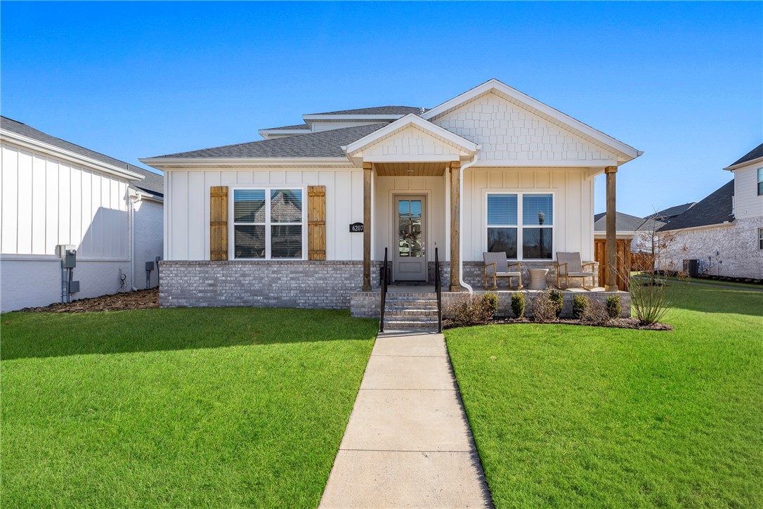 Constructed in 2023. Natural lighting, fenced yard and a  patio. Rear entry garage. Eat-in kitchen with upgraded appliances. Layout has been designed for easy living. Formal dining area. 2 full baths and a half bath downstairs with one tub. Second tub is on the second floor. Conveniently located to all things NW Arkansas and quick access to Rogers and Bentonville for dining and entertaining. Also for Sale MLS #1333317
