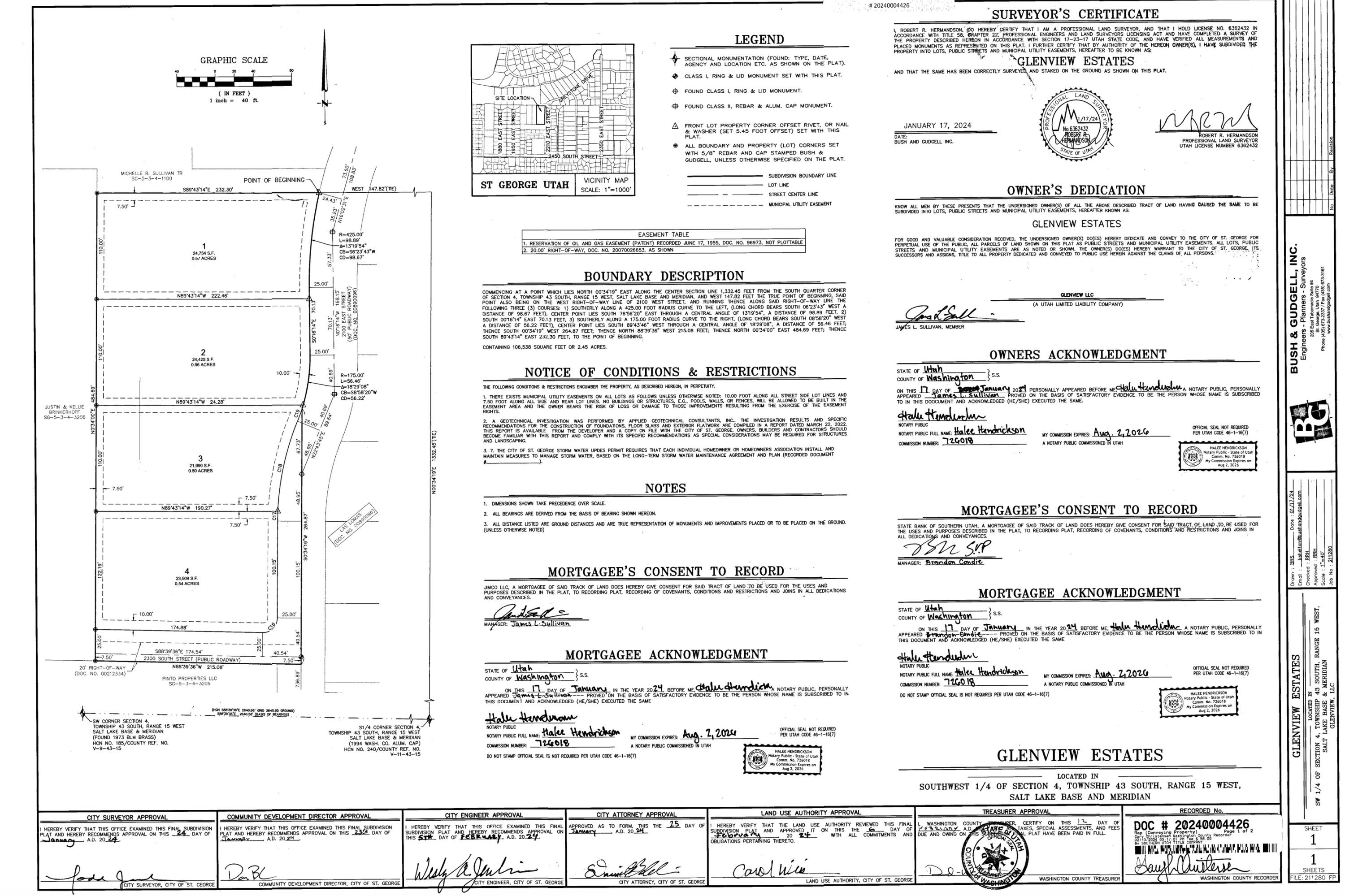 GLENVIEW ESTATES - Land