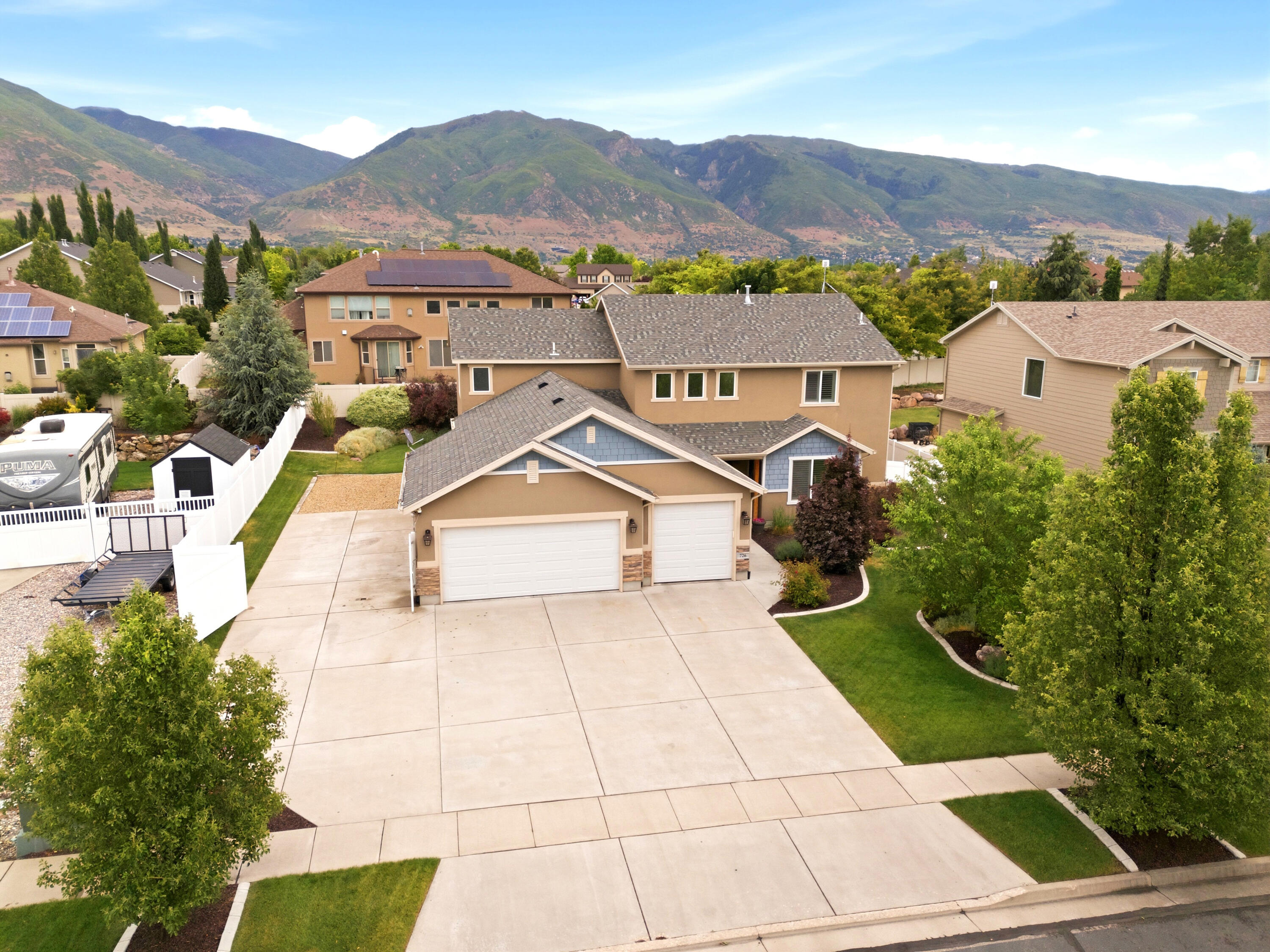 Farmington Gem! Experience the perfect blend of style, space, and convenience. This stunning two-story home features: 5 bedrooms, 3.5 baths, including a main floor primary suite designed for comfort and privacy, with a dual vanity, walk-in shower, soaker tub, walk-in closet. Two expansive family rooms provide versatile living spaces for entertaining, relaxing, or family time. The home boasts a three-car garage, and a private backyard. Located in the highly coveted Hunters Creek community with great amenities including the pool and park. This home also offers easy access to Farmington Station, local amenities, and the freeway, making commuting to Salt Lake City effortless. Families will value the top-rated Davis school district and the welcoming community atmosphere. Don't miss this rare opportunity to live in a prime Farmington location with space, style, and convenience all in one home! Just under a quarter acre lot. Huge fenced RV parking. Spacious kitchen with a large island, walk in pantry. Each level has its own independent HVAC. Excellent curb appeal. Spacious open floorplan. Fenced backyard, patio, beautifully landscaped, ample privacy. Buyer to verify all information, deemed reliable, however buyer to verify all info including utilities, rental restrictions, and HOA information if applicable. The Seller is a relative of the listing agent.