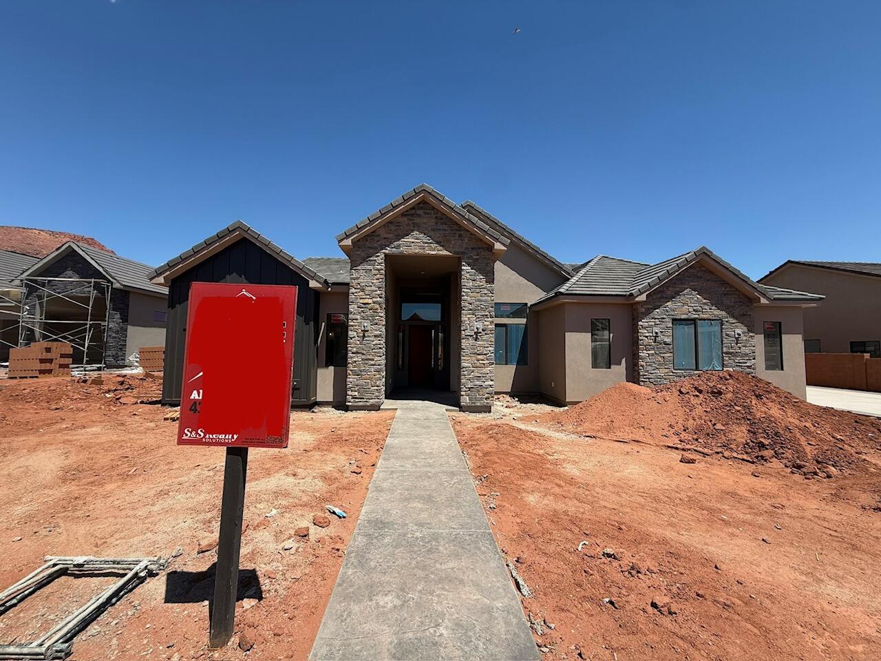 Gorgeous gable-style home: Large lot, giant slider in the great room, , casita, Red Mountain view, epoxy garage floor, wired for surround in the great room, and a 41.7 ft deep RV garage with RV parking on the side. The floor plan is open and light. The finishes are high-quality and beautiful: stunning iron door, combo of painted and knotty alder cabinets, gorgeous countertops, GE CAFE appliances, and Delta plumbing fixtures. Close to hiking and biking trails.