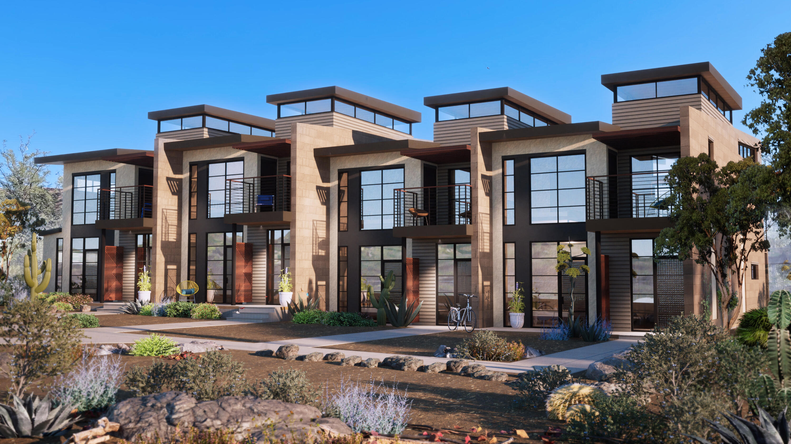 Arro Residences. A Tribute Portfolio Residence. This brand-new, thoughtfully designed townhome features 4 bedrooms, 3 bathrooms, and a covered deck perfect for relaxing and entertaining. Enjoy a modern, state-of-the-art interior, included appliances, with an option to  access fantastic community amenities including a resort-style pool, fitness center and pickleball courts. 
*Hotel Arro, Kanab, A Tribute Portfolio Residence is not owned, developed or sold by Marriott International, Inc., or its affiliates (''Marriott''). MW - Kanab LLC uses the Tribute Portfolio marks under a license from Marriott which has not confirmed the accuracy of any of the statements or representations made herein*