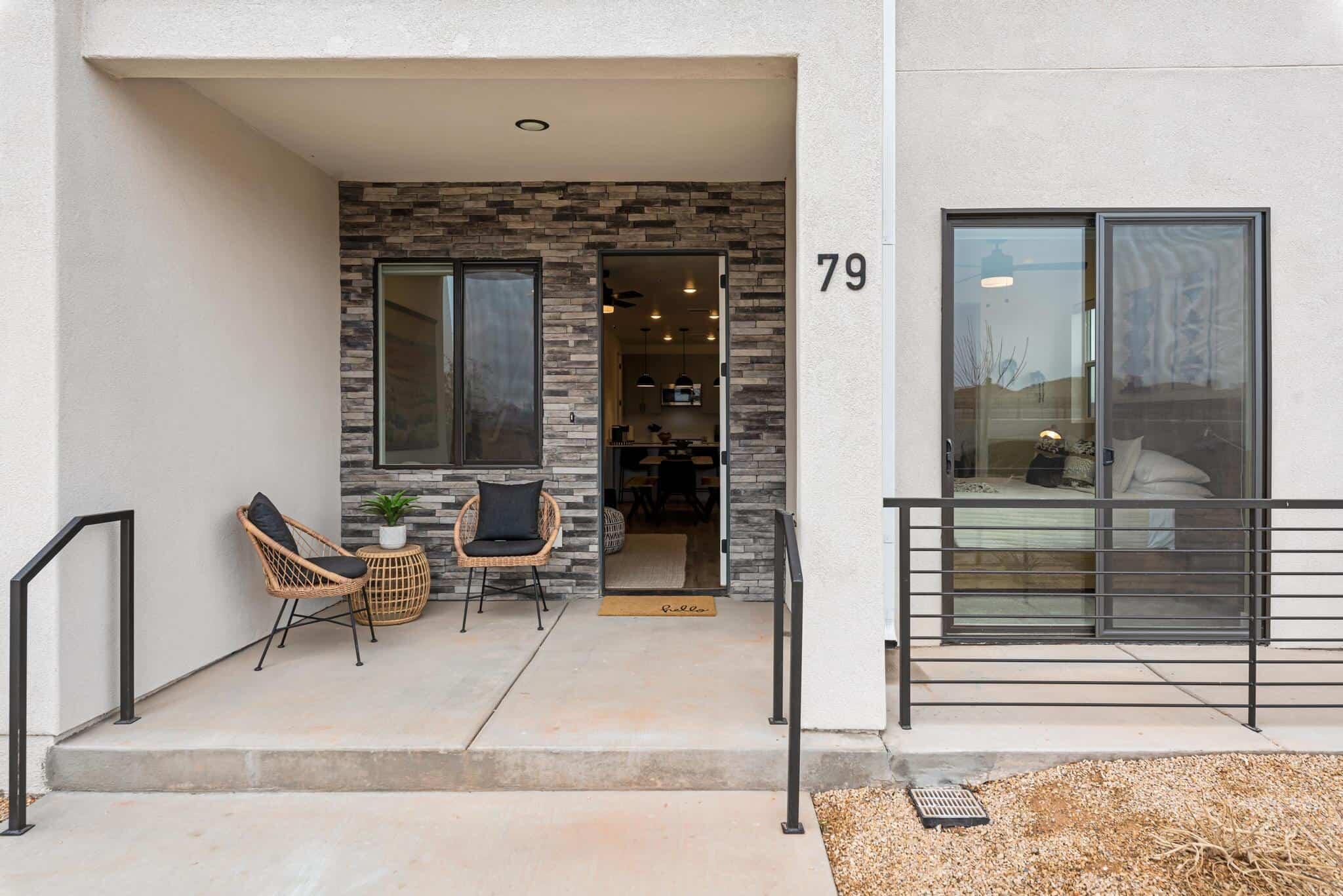 SELLER FINANCING AVAILABLE! Turn-key nightly rental with true resort vibes - your getaway, on your terms. Use it whenever you want, then let it earn while you're away. Beautifully furnished with designer finishes and curated décor, this is one of Desert Color's standout units. Sleeps up to 14 with custom-built bunk beds--not the small, shaky kind--so guests actually sleep well. The rooftop deck is the best in the neighborhood: outdoor grill, fridge, green grass, and views made for entertaining. Whether you're investing or vacationing, do both with this private oasis--and with seller financing on the table, it's easier than ever to make it yours.