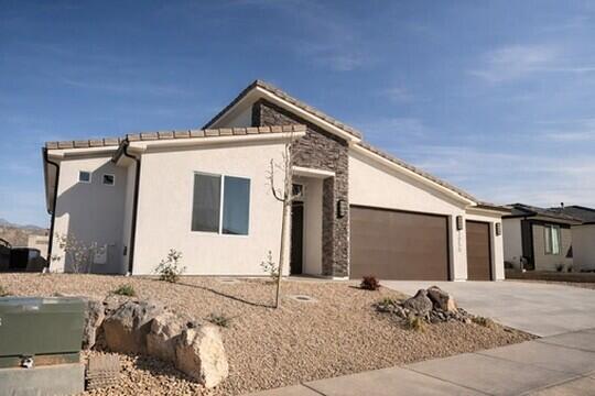 New under construction home, this 3-bedroom, 2-bathroom 25' long 3 Car Garage home perfectly blends comfort and functionality. Enjoy beautiful quartz countertops, soft-close doors and drawers, a stunning tile primary shower, durable LVP flooring, and stylish two-tone paint. Added privacy and security with rear and side wall already included. Don't miss the chance to own a brand-new home in a community where you have the freedom to make it yours! Photos are of a similar home, contact one of our agents today to find out how you may customize this home to your style Hurry in today! Home is currently under construction, Pictures are of similar built home.