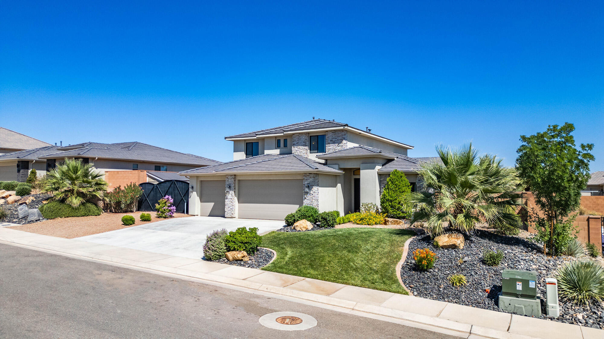 Don't miss out on this beautiful Ence Built home featuring 6+ bedrooms and 4 bathrooms! You'll love the bright, open feel created by the extra windows, which bring in abundant natural light throughout the home. Modern finishes include quartz countertops, white cabinetry, stainless steel appliances, a gas stove, and plenty of space for family and guests.

Outside, enjoy a large covered patio overlooking a relaxing water feature that can be enjoyed from both inside and out. The backyard also includes an in-ground trampoline, an outdoor shed, and a fully landscaped yard designed for both relaxation and entertaining.

Additional features include an extended 3-car garage, RV parking, and ample parking for vehicles, toys, and guests. Located in a fantastic neighborhood, this home offers the perfect combination of space, comfort, and functionality. Don't miss your opportunity to make it yours!