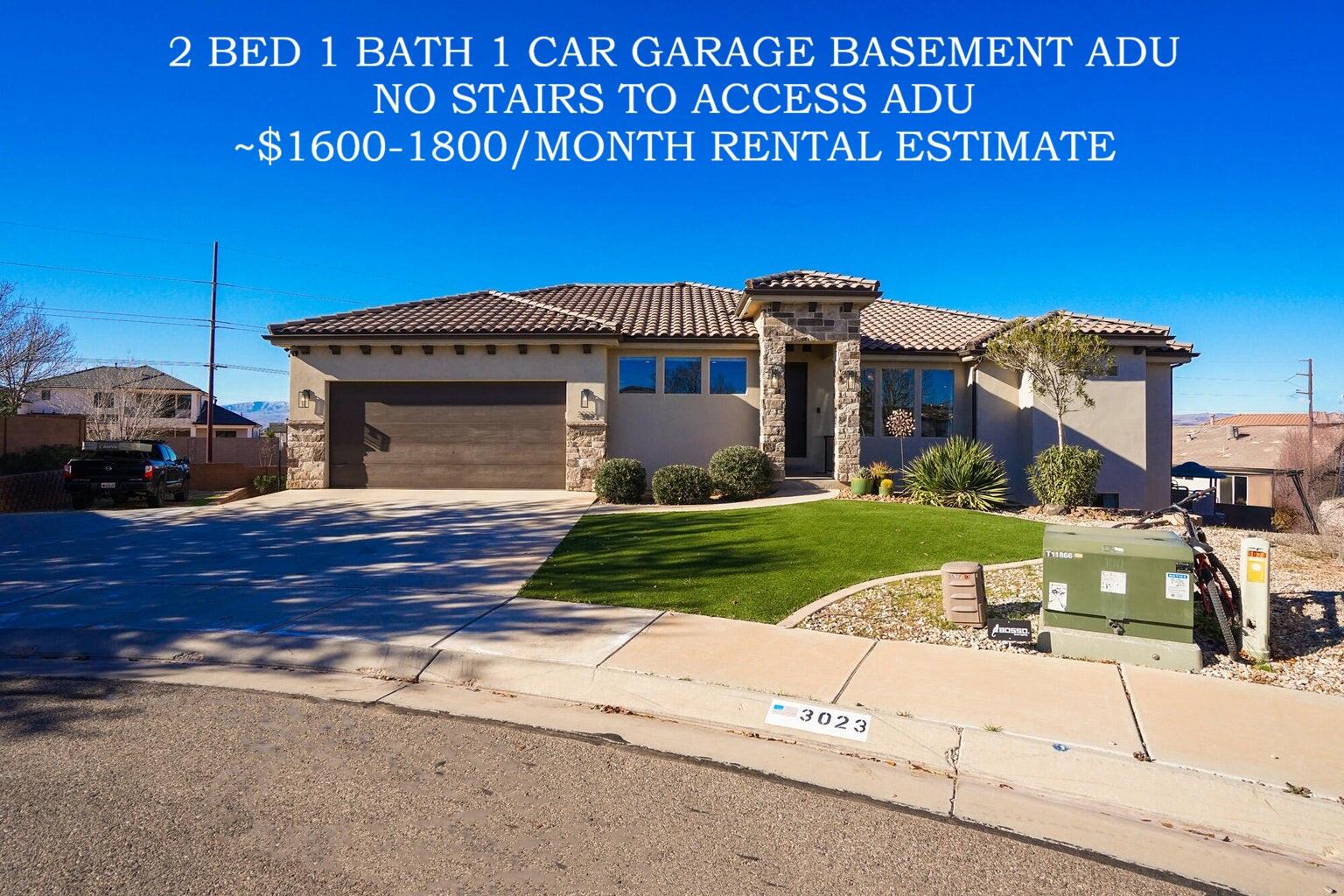Cul-de-sac living in the heart of Little Valley. Crimson School Boundaries. Dixie Power. Spacious and separate mother-in-law ADU castia suite apartment with full kitchen and laundry in the basement with income producing potential. 4 bedrooms, 3.5 bathrooms, custom saferoom armory vault, piano room, study, and enclosed sunroom. 3 garages & flex room with mini split. 50' RV parking. Artificial turf in front and backyard. Outdoor firepit with amazing pergola and planter beds. Custom solid barn doors. Full solar with battery storage. Hot tub, permanent smart exterior lighting around front of home. 5th bedroom is a safe/vault room