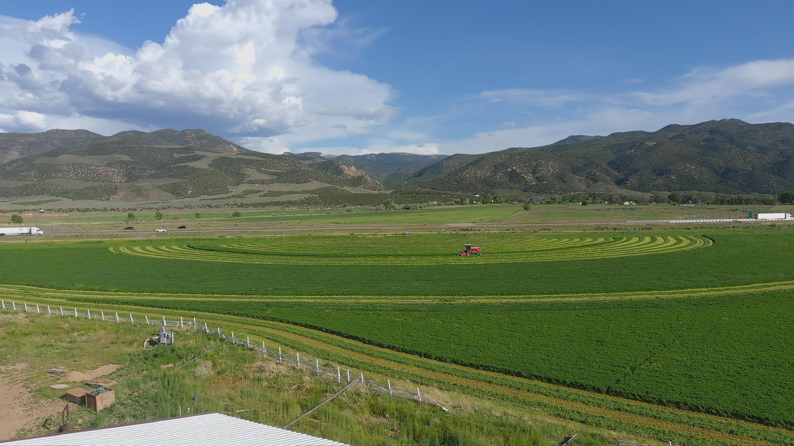 Make this 131 acre working alfalfa farm and ranch yours today! Farm includes a 44 acre field with full pivot and another 21 acres of alfalfa on a half pivot. Property includes a 100x60ft shop, an 80x50' barn, a cattle manger that can feed up to 80 cows, a chicken house that can house up to 300 birds, a 30x100 hay barn, tack shed, and 6 horse corrals,  There 3 large pastures with wheel line irrigation. The fields are fenced and cross-fenced. There are 2 wells on the property. One is for irrigation and the other is culinary. There is a mobile office with 1 bedroom, an office, kitchen and 2 baths. It is connected to power, water and septic. There is an additional stick built building with 2 offices. It is approx 450 sqft. with heat and AC. There is a HUGE dream green house (walipini), grape grape arbor, 150' of planted strawberries, 50' of blackberries, blueberries, 54 fruit trees, an enormous garden and a buried root cellar. The Seller is willing to leave some of the farm equipment with a good offer.