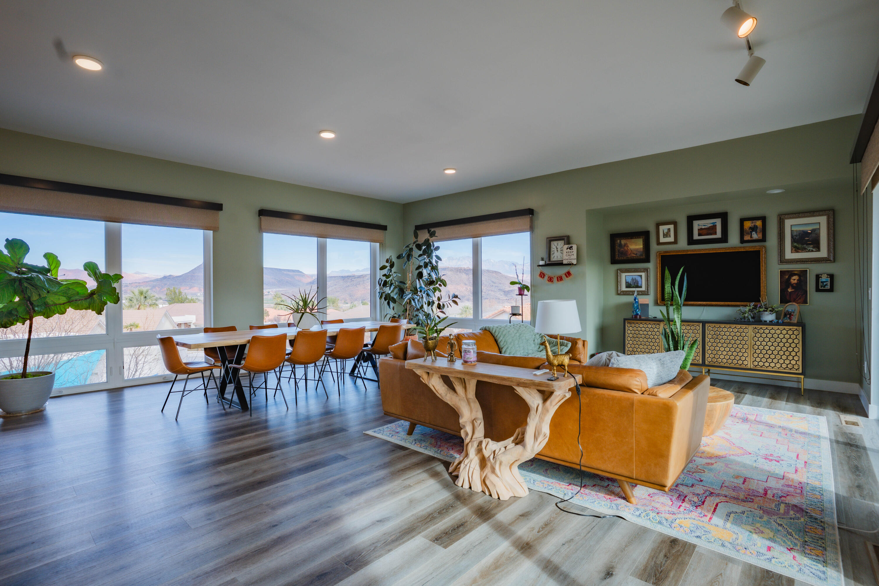 ~IMPROVED PRICE: Beautiful Home w/ Snow Canyon Views~

Contemporary, one-of-a-kind home in Southgate Hills with INCREDIBLE VIEWS of the surrounding mountains, city skyline, and golf course, located directly across from the 18th fairway. 

Thoughtfully designed with exceptional attention to detail, featuring multiple decks that create private outdoor living spaces. The professional chef's kitchen includes a walk-in pantry, soft water system, water filtration, and tankless hot water. 

The third bedroom offers a private exterior entrance, ideal for guests or flexible living. Extra storage is available beneath the home or could be converted into an ADU if desired. Buyer to verify all information.

Come see it today!