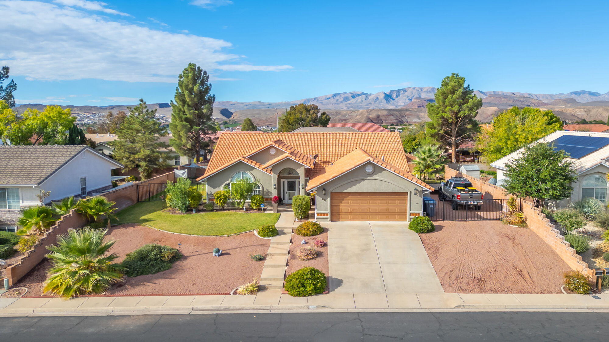 Welcome to this fantastic single-level residence nestled in a highly sought-after neighborhood with NO HOA restrictions! This home is truly move-in ready, boasting excellent maintenance and significant updates. You'll love the modern touches, including an updated kitchen, beautiful new flooring, a recently replaced water heater, and fresh interior and exterior paint. The living space feels bright and airy thanks to vaulted ceilings. The property features a large backyard with amazing potential--ample space for a future pool and extra parking. As an added bonus, all appliances are included in the sale: the refrigerator, washer, dryer, and water softener. The central location is unbeatable, placing you just moments from local shopping, dining, and popular coffee shops
