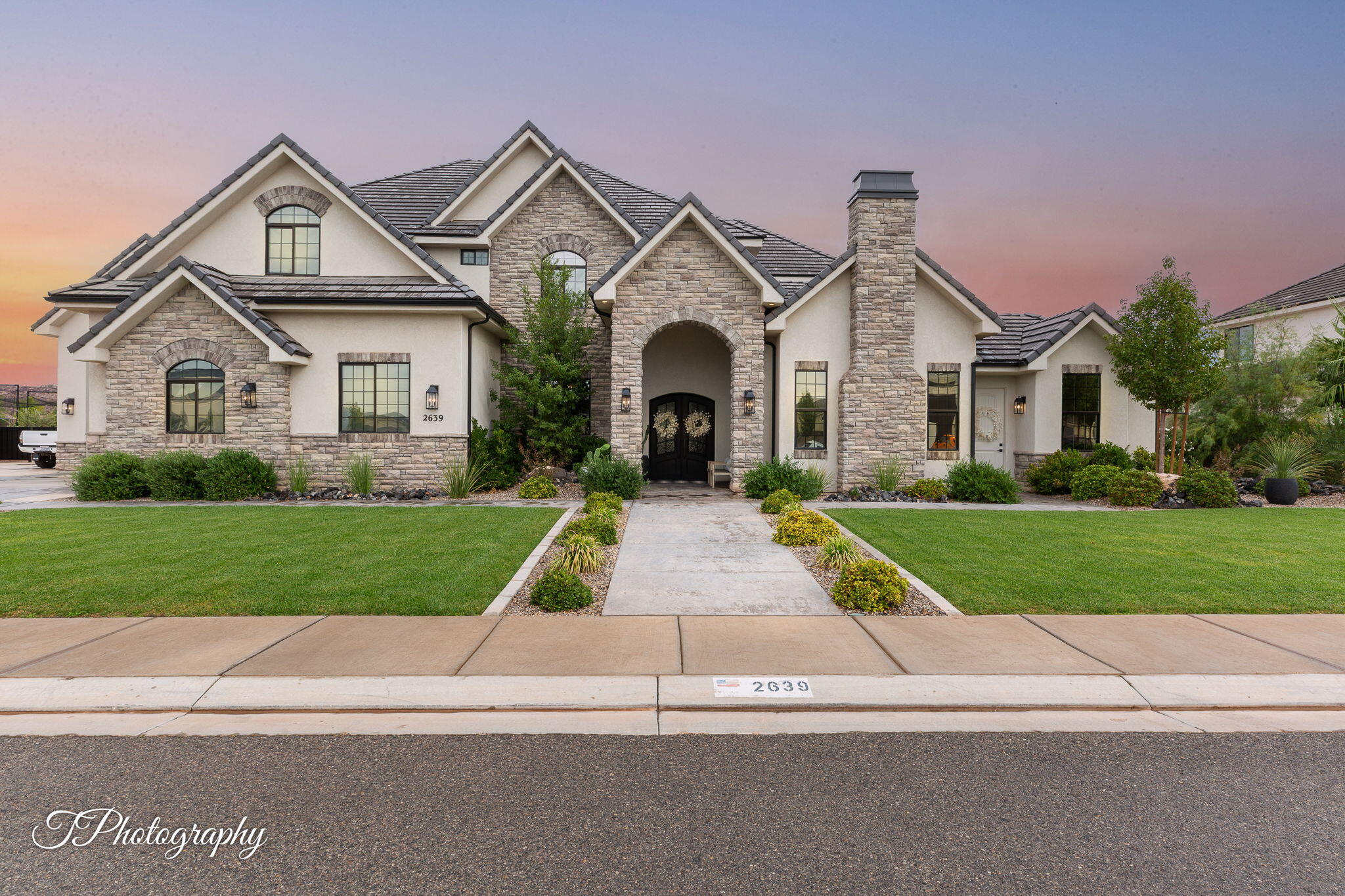 This stunning 2-story home has it all! Custom pool, hot tub and pool bathroom. Large lot on a quiet street in a cul-de-sac. Plenty of room for Rv parking or a sport court.  Take a step inside and be amazed by the feng shui! Large gathering areas with lots of natural light from large picture windows. Exquisite gourmet kitchen with hidden pantry and butler bar. Upgraded Cafe brand appliances. Large primary bedroom with cozy sitting area, grand bathroom with vanity and duel closets.   Custom sound system throughout with speakers in the ceiling for Kitchen, living room, master bedroom, master bath and shower, upstairs living area, outdoor garage batting cage area and also outdoor pool area. Attached to the home is an ADU or Casita with a private entrance. Large bedrooms en-suite bathrooms
