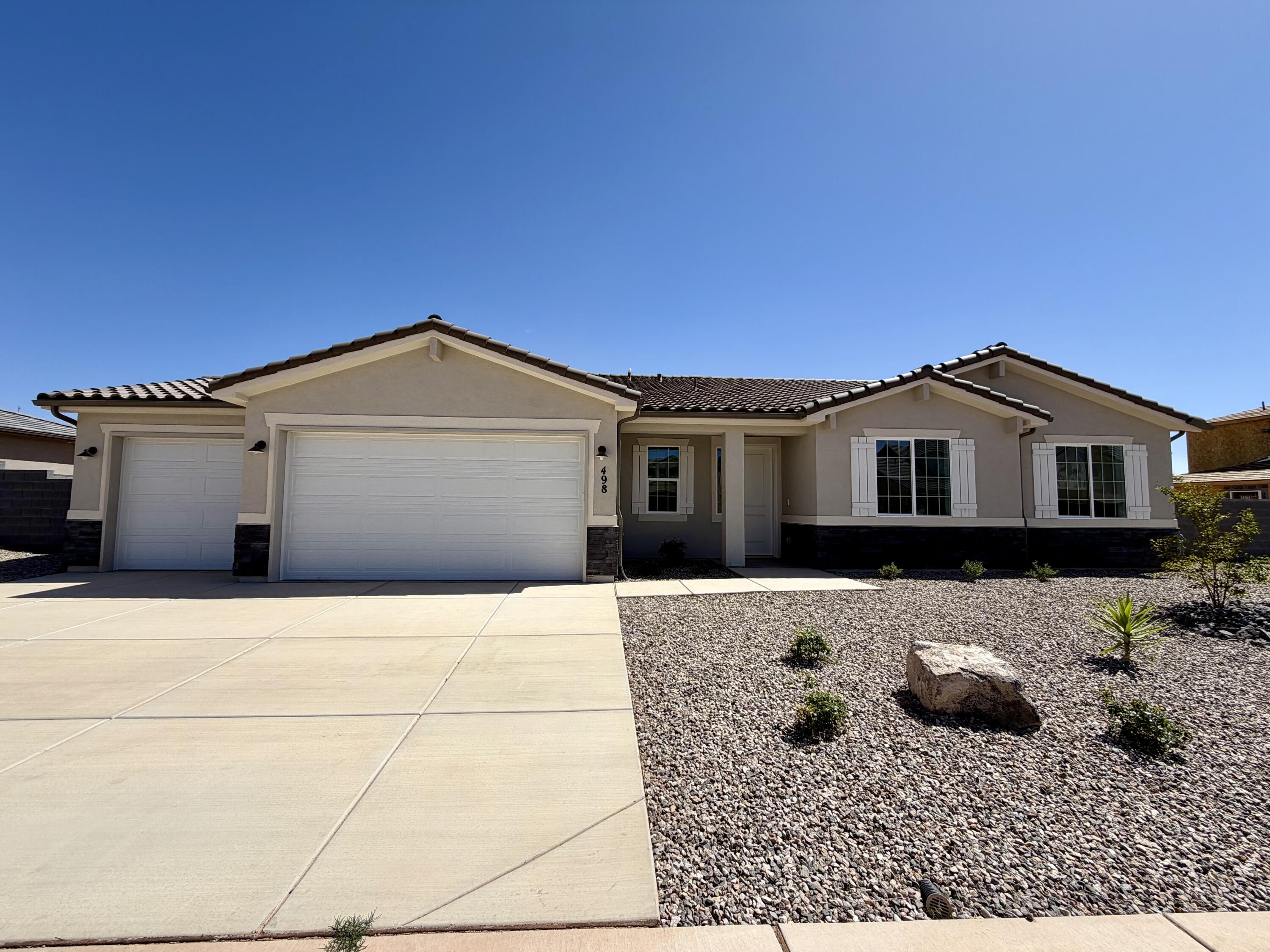 New Construction in sought-after area near Crimson Cliffs High School! Builder is offering special financing with Rates as low as 3.99%! The inviting layout of this exceptional Melody home makes entertaining easy. Highlights include a spacious great room, an open dining area and a well-equipped kitchen featuring a generous walk-in pantry and center island. The lavish primary suite boasts a private bath and an oversized walk-in closet, and two additional bedrooms offer ample space for family and guests. Includes a tandem 4 car garage for toys. Buyer to verify info.