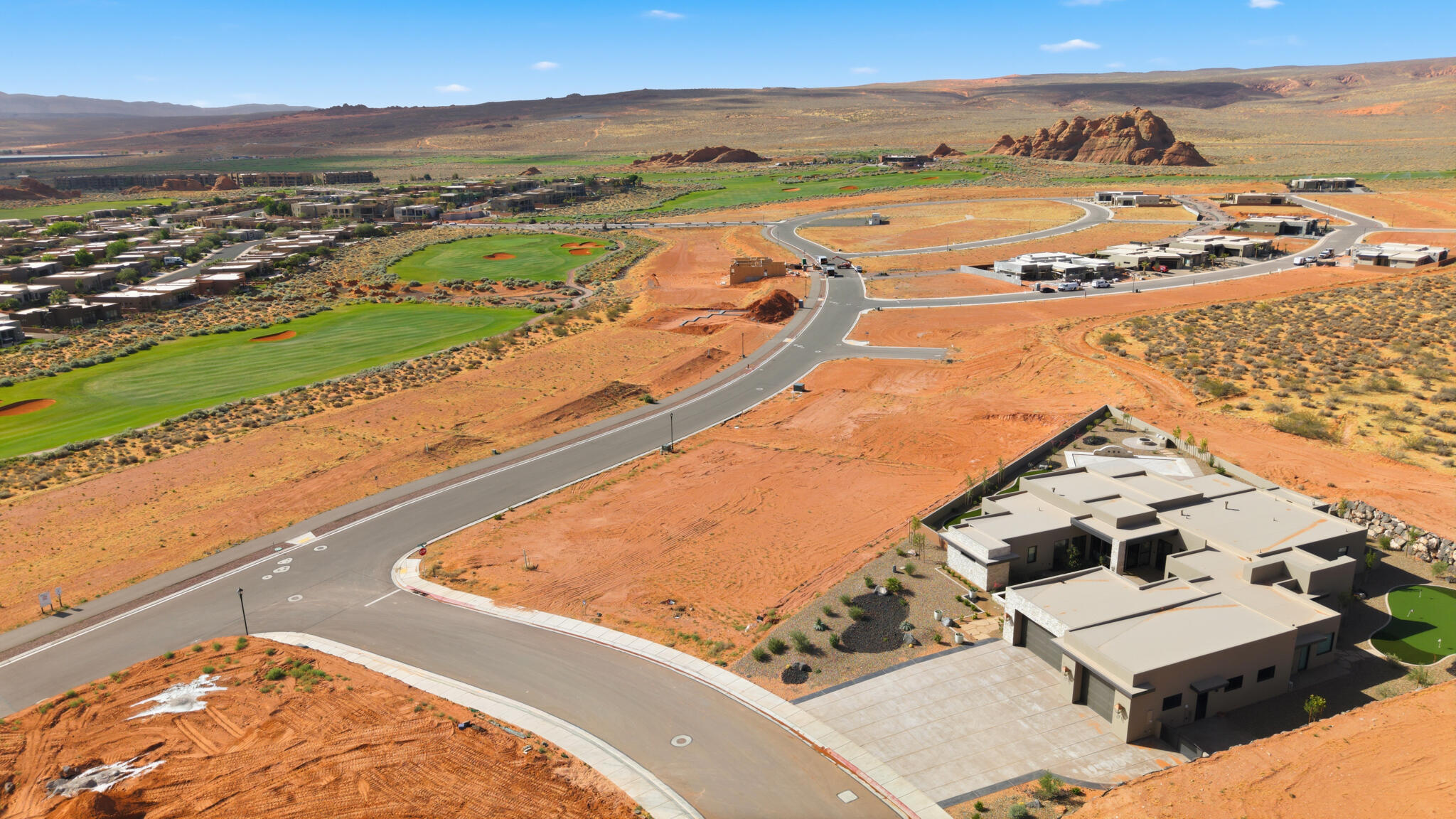 Build your ideal retreat on this expansive .53-acre elevated corner homesite in The Estates at Sand Hollow Resort, a premier golf course community centered around a nationally ranked championship course. Surrounded by multi-million-dollar custom residences, this lot offers exceptional privacy, presence, and views. An ideal setting for a thoughtfully designed luxury home.
With ample space for expansive outdoor living, a private pool, and oversized garages, this property perfectly balances refined living with Southern Utah's adventure-driven lifestyle. Enjoy striking desert landscapes, close proximity to championship golf, and effortless access to world-class recreation.
Conveniently located just 15 minutes from the airport and 1.5 hours from Las Vegas, this homesite is well suited for a primary residence or a luxury second home. Ownership at Sand Hollow Resort includes valuable homeowner benefits, including front and backyard landscape maintenance for low-maintenance living. Select from a list of Premier Builders, or bring your own developer-approved builder to bring your vision to life.