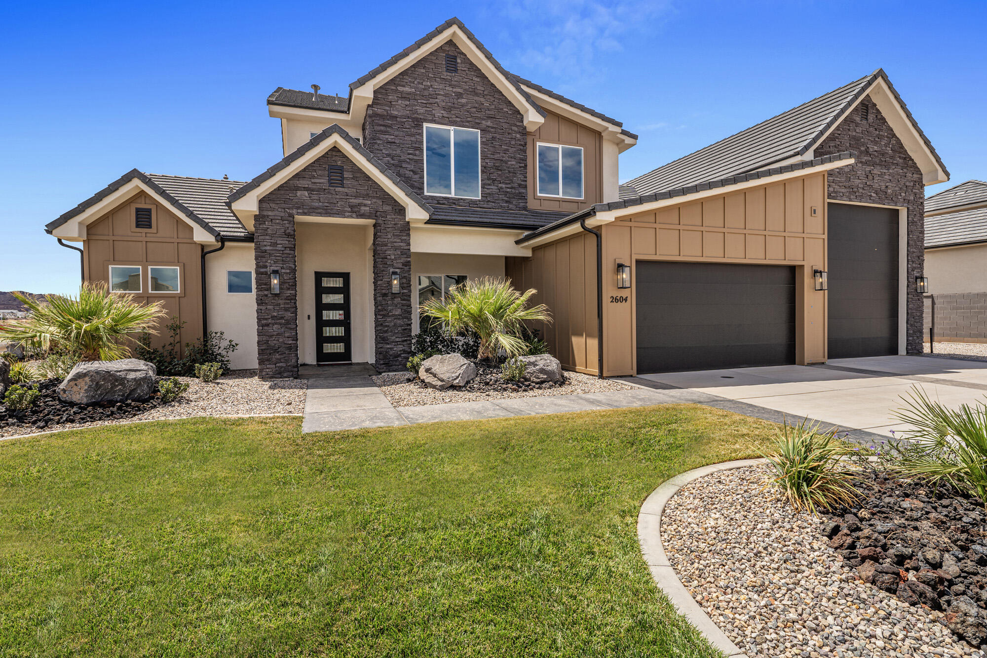 This beautiful home is situated on the east side of town and features LVP flooring, quartz countertops, and under-mount sinks with soft-close drawers and cabinets. It includes a smart home kit, a Wi-Fi router, a programmable thermostat, and a keyless front door lock. The garage accommodates a 50-foot RV. Additionally, there is a 20-foot side parking space and a 27-foot backyard with a pool.