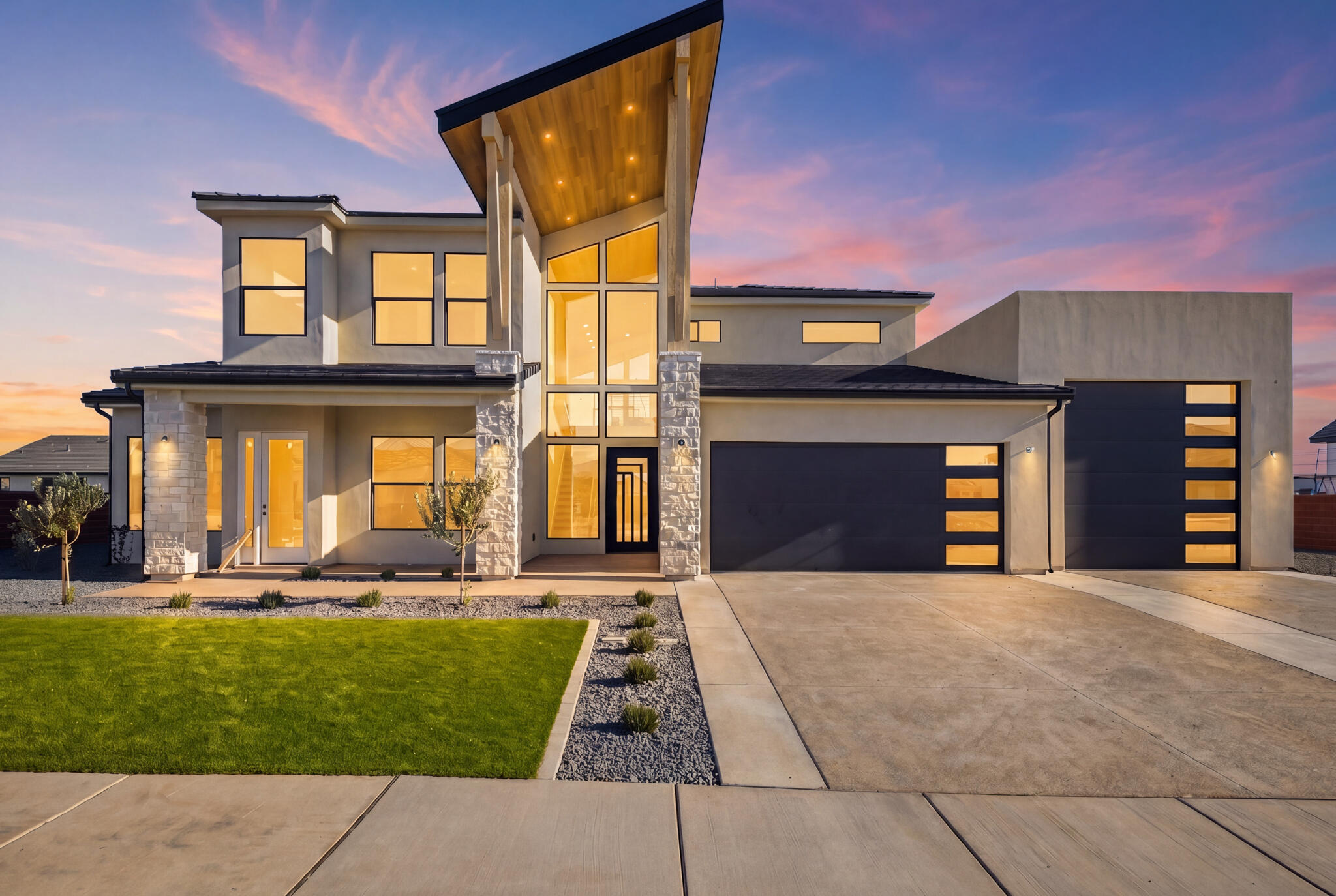 Striking new construction with modern design and flexible living spaces. This 5 bed, 4.5 bath home features an attached casita ideal for guests or potential rental income. A 2-car garage plus oversized RV/boat garage and additional parking offer exceptional functionality. The thoughtfully designed layout includes an extra upper-level family room, a dedicated theatre, and a spacious primary suite with a second laundry area. Enjoy seamless indoor-outdoor living with a covered deck and patio, perfect for entertaining or relaxing. A rare combination of style, space, and versatility in a beautifully designed spec home! Outdoor living is equally impressive with a covered deck and patio, perfect for relaxing or hosting gatherings while enjoying the surrounding views.