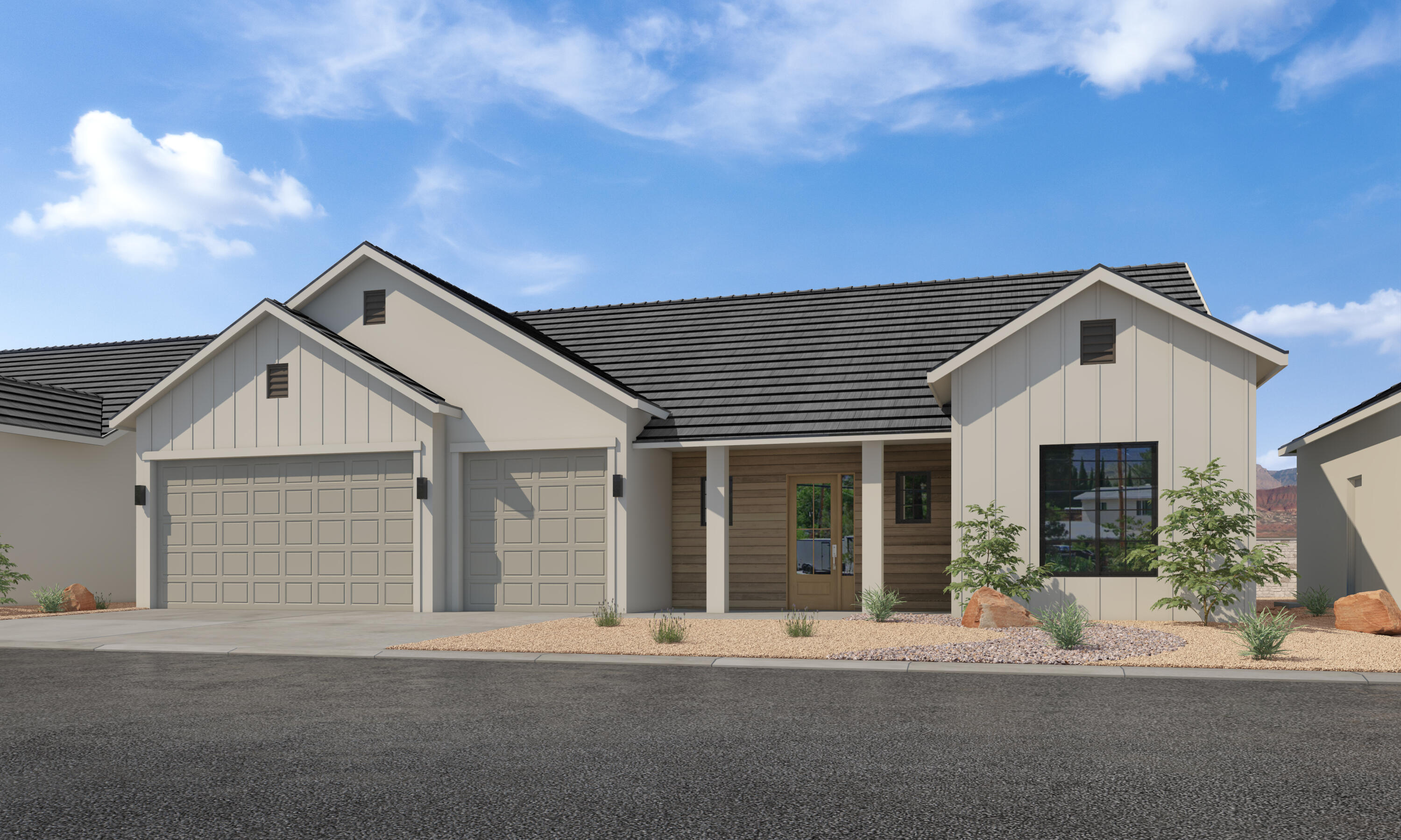 This is the Evergreen Floorplan with over $69,000 in design upgrades and comes fully landscaped. No HOA for first 2 years after closing to Founders Club (first 74 homes.) Being built in the new SunRiver community just West of Toquerville.  SunRiver Firelight will have over 1,200 homes and the amenities and lifestyle that SunRiver is famous for. 1st phase of amenities breaking ground late 2025 and estimated ready for use late 2026.  Visit www.sunriver.com to see all the details. Buy now and get larger homesites close to amenity. This home qualifies for HECM purchase, as low as $339,900 down with no mortgage payment if over 62 years old, for qualified borrowers.