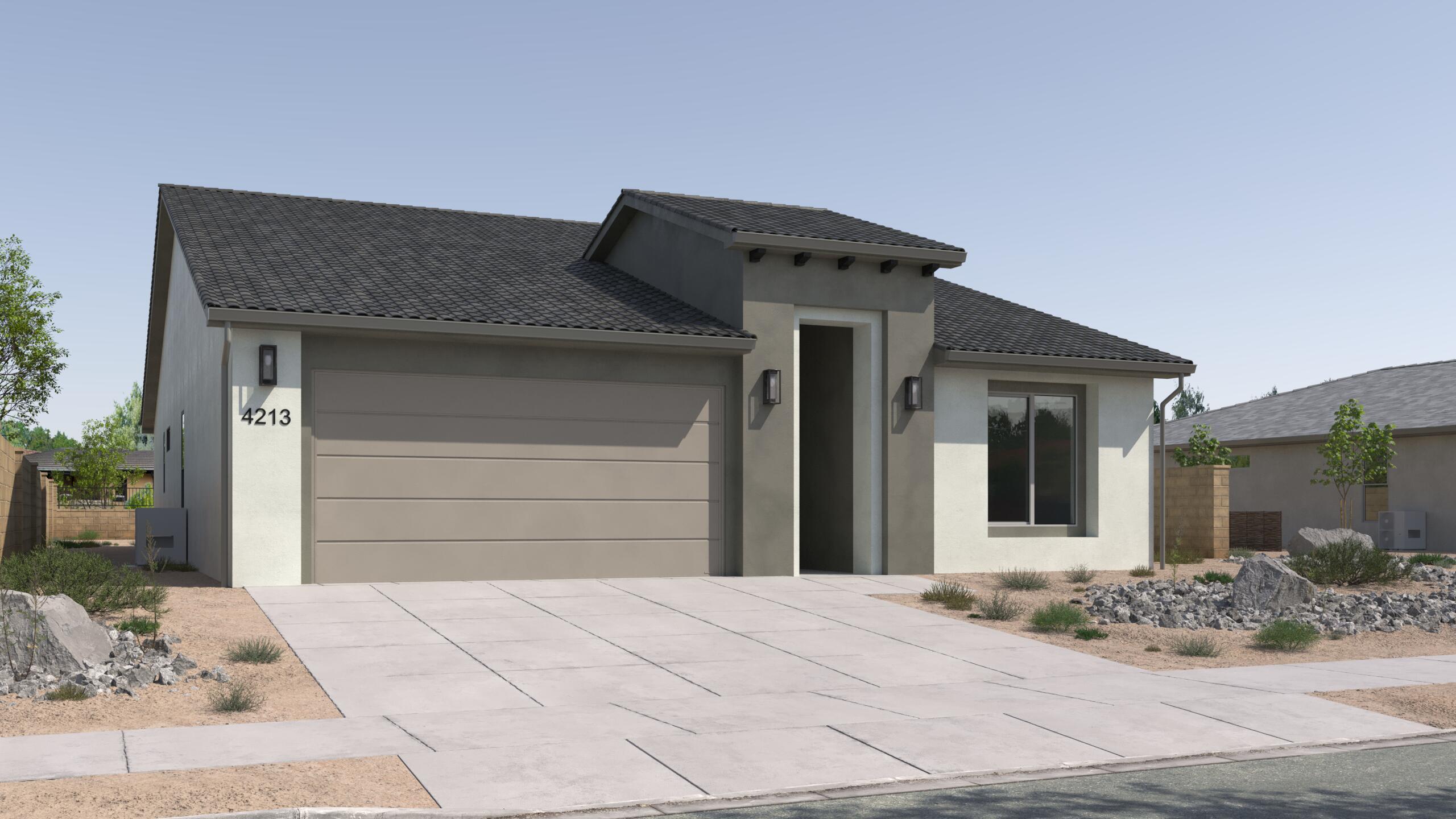 Discover the Mojave floor plan, a thoughtfully designed home offering 3 bedrooms and 2 bathrooms within 1,840 square feet of elegant living space. With tall ceilings and a spacious side patio just off the kitchen, this home maximizes your indoor and outdoor dining experience. The contemporary kitchen features optional gourmet enhancements, while the primary suite boasts a luxurious ensuite bathroom. Embrace the vibrant lifestyle in the Solis community, where resort-style amenities elevate your everyday living.