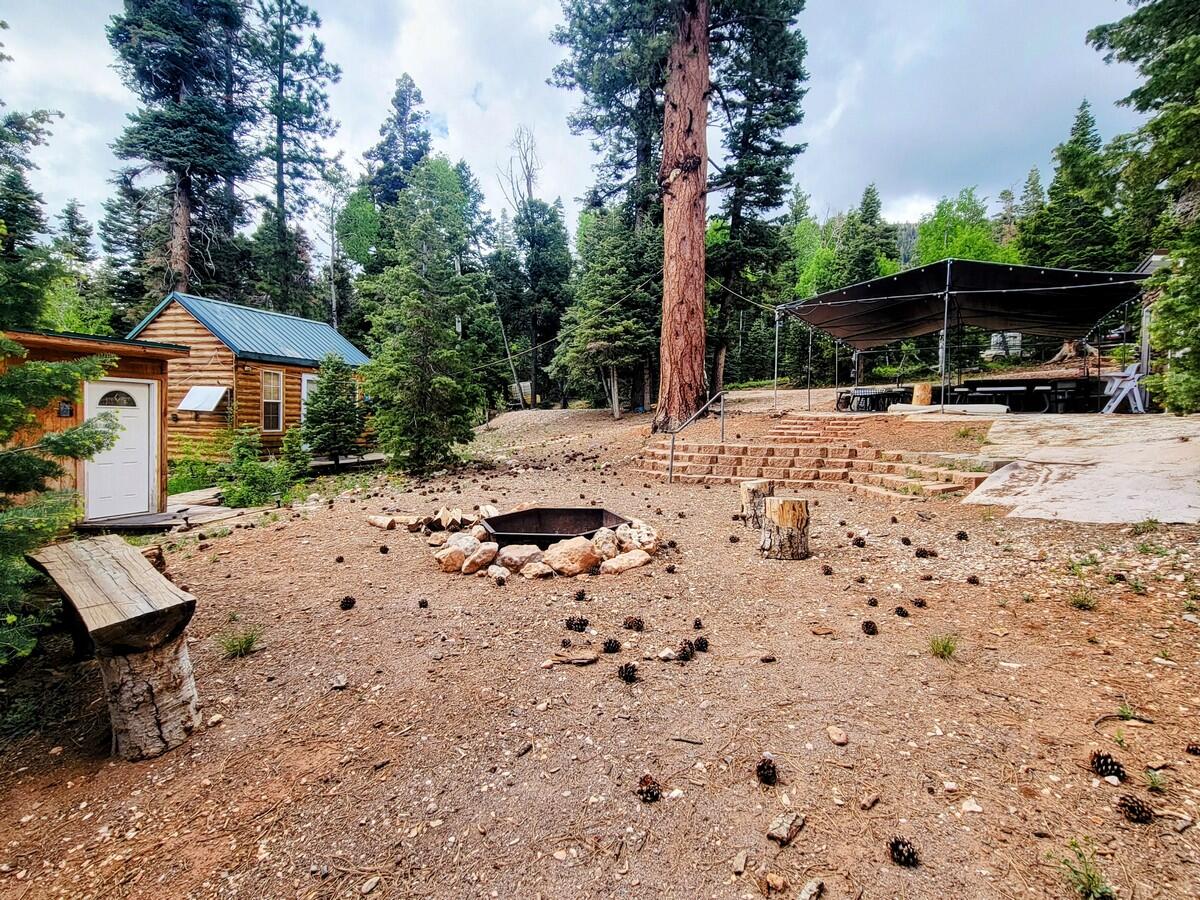 Nestled in the Navajo Lake Estates subdivision this glamping property is ready for your summer retreat. Situated on the property are 3 bunkhouse structures for sleeping quarters and a fully functional bathroom. The lot also has 3 RV pads with septic hook-ups. There is an outdoor covered kitchen set up for cooking, dining, and gathering. Power is by generator. Water would be hauled by the property owner and stored in a water tank at the property. Access by vehicle is mainly during the summer and fall months because the roads are not plowed or maintained during the winter months. The views from the property are nothing short of amazing so picture yourself enjoying this mountain retreat all summer long. Fishing and boating at Navajo Lake is approximately 4 miles away. This area has easy access to the 32 mile Virgin River Rim Trail and is the gateway to the famous Zion Narrows 17 mile hike. Other well known scenic areas, such as Cedar Breaks National Monument and Bryce Canyon are both less than an hour drive away. Call today for a personal tour of the property.
