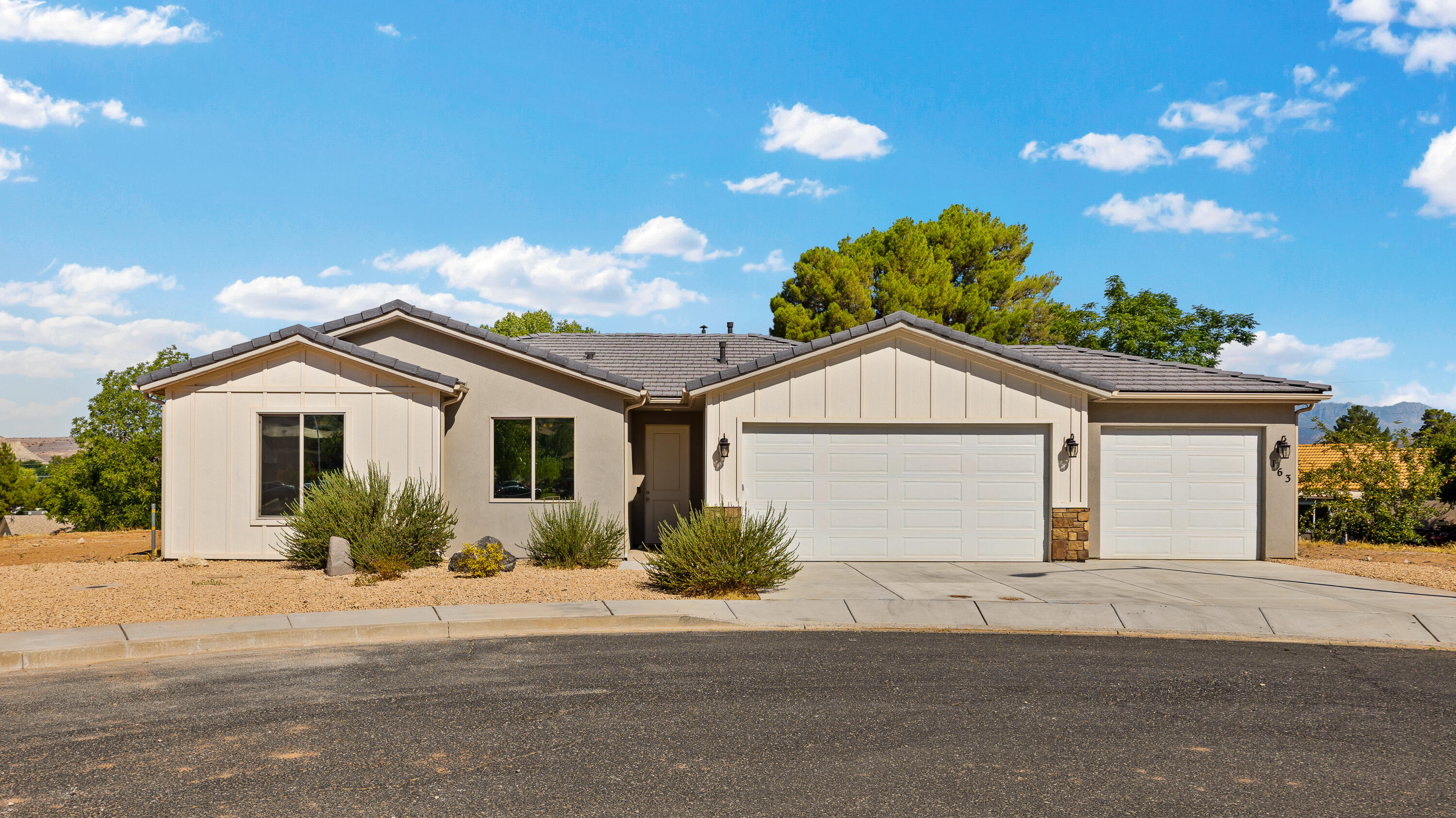 Welcome to this beautifully maintained 3-bedroom, 2-bath home nestled on a quiet cul-de-sac and built in 2022. Featuring a spacious 3-car garage and a large yard with front landscaping, this home offers both comfort and room to grow. The open-concept floor plan is perfect for modern living, with a bright kitchen, generous living space, and stylish finishes throughout. Enjoy the peaceful cul-de-sac location with plenty of space to relax, play, or entertain. This property has been pre approved with the city of La Verkin for an ADU up to 1,000 sqft