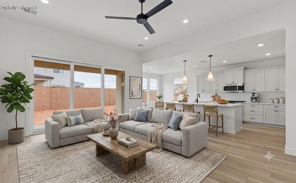 Final Opportunity to Own the Cliffray! This is the last available Cliffray floorplan from Canyon Mill Homes, offering an incredible combination of functionality, quality, and value in one of Southern Utah's most sought-after recreation destinations.

Featuring 4 bedrooms, 3 bathrooms, and a spacious 3-car garage, this thoughtfully designed split-floorplan maximizes privacy while creating an open and inviting living space. The heart of the home showcases a beautiful kitchen with abundant cabinetry, quartz countertops, and a large island that flows seamlessly into the dining and family room--perfect for entertaining or everyday living. A stunning 3-panel sliding glass door fills the home with natural light and creates effortless indoor-outdoor living.

Elevated finishes throughout reflect the craftsmanship Canyon Mill Homes is known for, delivering a move-in-ready home packed with features that would cost significantly more to replicate in today's market.

Located just minutes from Sand Hollow Reservoir, championship golf, world-class OHV trails, mountain biking, hiking, and endless outdoor adventure, this home offers more than just a place to live--it offers a lifestyle. With limited opportunities remaining and no more Cliffray floorplans available after this one, now is the time to secure one of Canyon Mill Homes' most popular designs before it's gone. Additional upgrades include laundry room cabinetry, upgraded carpet and pad, and a covered back patio ideal for outdoor enjoyment. Ideally located at the doorstep of outdoor recreation, the community is just minutes from the reservoir, OHV trails, mountain biking trails, and world-class golf; offering the perfect blend of comfort, style, and an active lifestyle. All information is deemed reliable but not guaranteed, buyer to verify all. The home is not located in a PID which means large property tax savings!