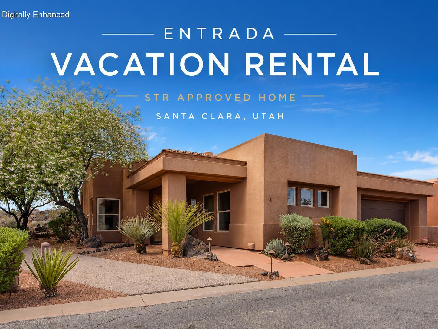 RARE OPPORTUNITY IN ENTRADA--THIS HOME IS APPROVED FOR SHORT-TERM RENTAL.

This 2-bed, 2.5 bath single detached home offers a flexible setup as a second home or income-producing property. The layout features a spacious primary suite with an Ensuite bathroom, along with a second primary suite, also with its own Ensuite, giving both spaces a private, well-appointed feel.

A separate guest powder room (half bath) is conveniently located off the main living area, allowing visitors to have their own space without accessing the private suites.

All living is on one level, making the home easy to navigate. The main living area features higher ceilings and a comfortable flow between the living room, dining area, and kitchen. A gas fireplace and built-in shelving add warmth and character without feeling overdone. The dining area comfortably fits a full table for gatherings, while the kitchen remains open and connected.

Both suites include large windows that bring in natural light, creating bright, inviting spaces. The main primary suite is set apart for added privacy and features its own fireplace and soaking tub--an ideal place to unwind.

Located in Sand Point of Entrada, the home is surrounded by striking black lava rock desert landscape. The HOA includes access to a private pool and spa, along with an Owner Social Membership to the Entrada clubhouse, offering dining, wellness and fitness facilities, pickleball, tennis, and more.

FURNITURE NOT INCLUDED, BUT MOST ITEMS MAY BE PURCHASED SEPARATELY--ASK AGENT.