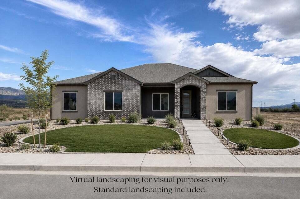 MOVE IN READY! Located in the desirable Iron West subdivision, the Godfrey floor plan offers beautiful finishes and a thoughtfully designed open layout. This 3-bedroom, 2-bath home features vaulted and raised ceilings that create a bright, spacious feel throughout. The inviting living area is centered around a cozy gas fireplace and flows seamlessly into the kitchen, complete with a hooded range, ample counter space, a large walk-in pantry, and an oversized 2-car garage. Enjoy meals in the charming dining nook, plus the convenience of a laundry room with sink. The primary suite includes a generous walk-in closet and private bath. Step outside to relax on the covered porch, perfect for outdoor living year-round. A stunning blend of comfort, style, and functionality -- this home is a must see!