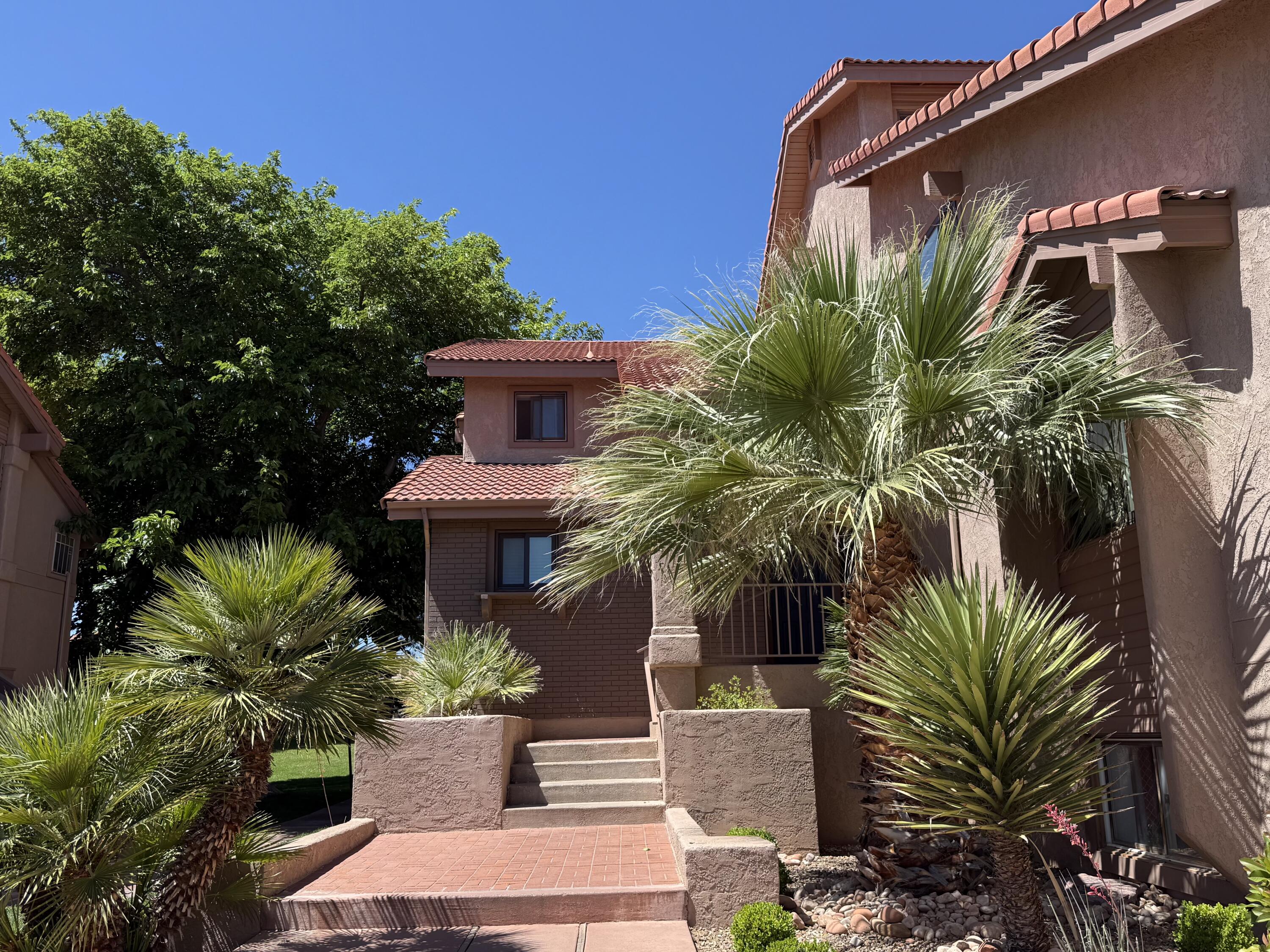 Great location! Sports Village Condo.  With all the amenities, this St George desert retreat is an excellent investment for a vacation rental, full time resident or a family getaway.   Cool off in the pool after an accessible bike trail ride, playing basketball, volleyball, or tennis and pickle ball, use the AC'd clubhouse for playing pool, foosball, pingpong, miniature golf and many indoor games.   Reserve the pavilion for family parties and grilling.  This condo has a spacious living room with brand new stainless steel appliances, and countertop, new wood flooring.  The Bedroom has new carpet.  The bathroom remodeled with new toilet, sinks, faucets, lights, and new tile in the shower.  The window in the living room was replaced and the window blind is new.  Plumbing replaced.  Thermostat upgraded.