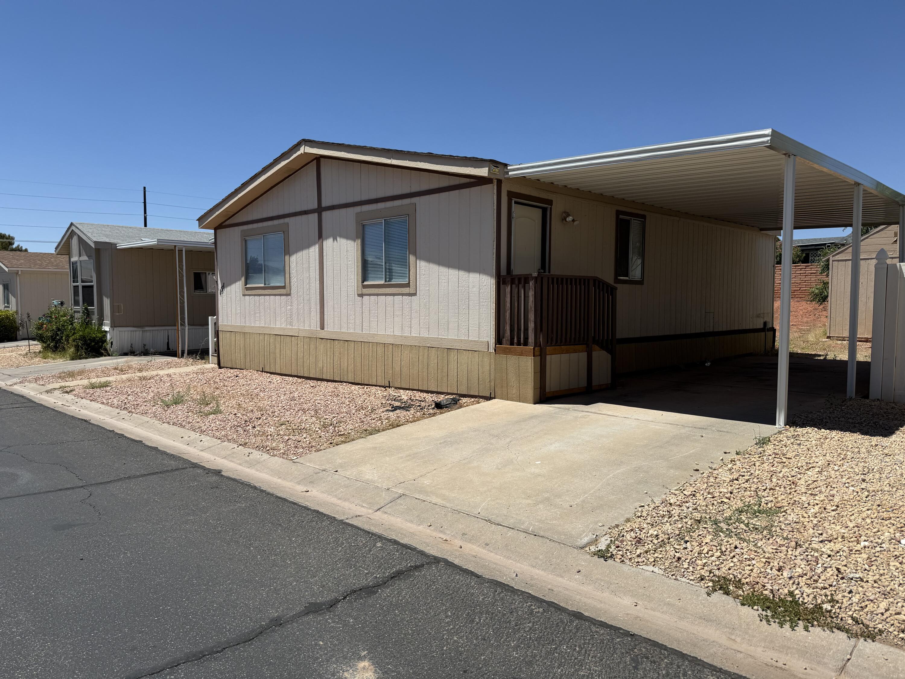 Cute Mobile Home located in well maintained community, close to shopping and walking trails and the new Digby,s grocery store. New upgraded wood laminate flooring in second bedroom, laundry and bathroom. New blinds in living room as well as second bedroom. Nice storage shed included. Seller to include Washer/Dryer & Refrigerator. Square footage is an estimate, buyer is responsible to obtain an independent measurement. Buyer will need to be approved by Canyon View Mobile Home park manager.
SELLER FINANCING WITH $40,000 DOWN