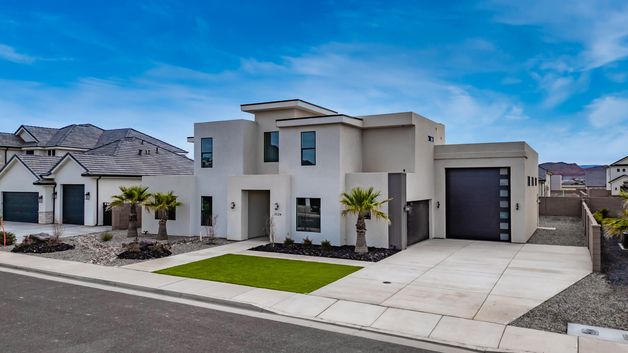 Modern, design-forward home in Little Valley showcasing clean architectural lines, open concept living, and beautifully curated finishes throughout. This 5 bed, 4.5 bath floor plan features a sleek chef's kitchen with high-end appliances, an expansive main-level great room with a 3-panel slider for seamless indoor/outdoor living, plus a spacious upstairs great room—ideal for entertaining or relaxing. The luxurious primary suite offers a soaking tub, double vanity, spa-style shower, and custom built-ins. Thoughtful storage is found throughout the home. The backyard provides room for a future pool/spa and is already plumbed for one. Listing is sold AS-IS and Seller may reject any/all offers.