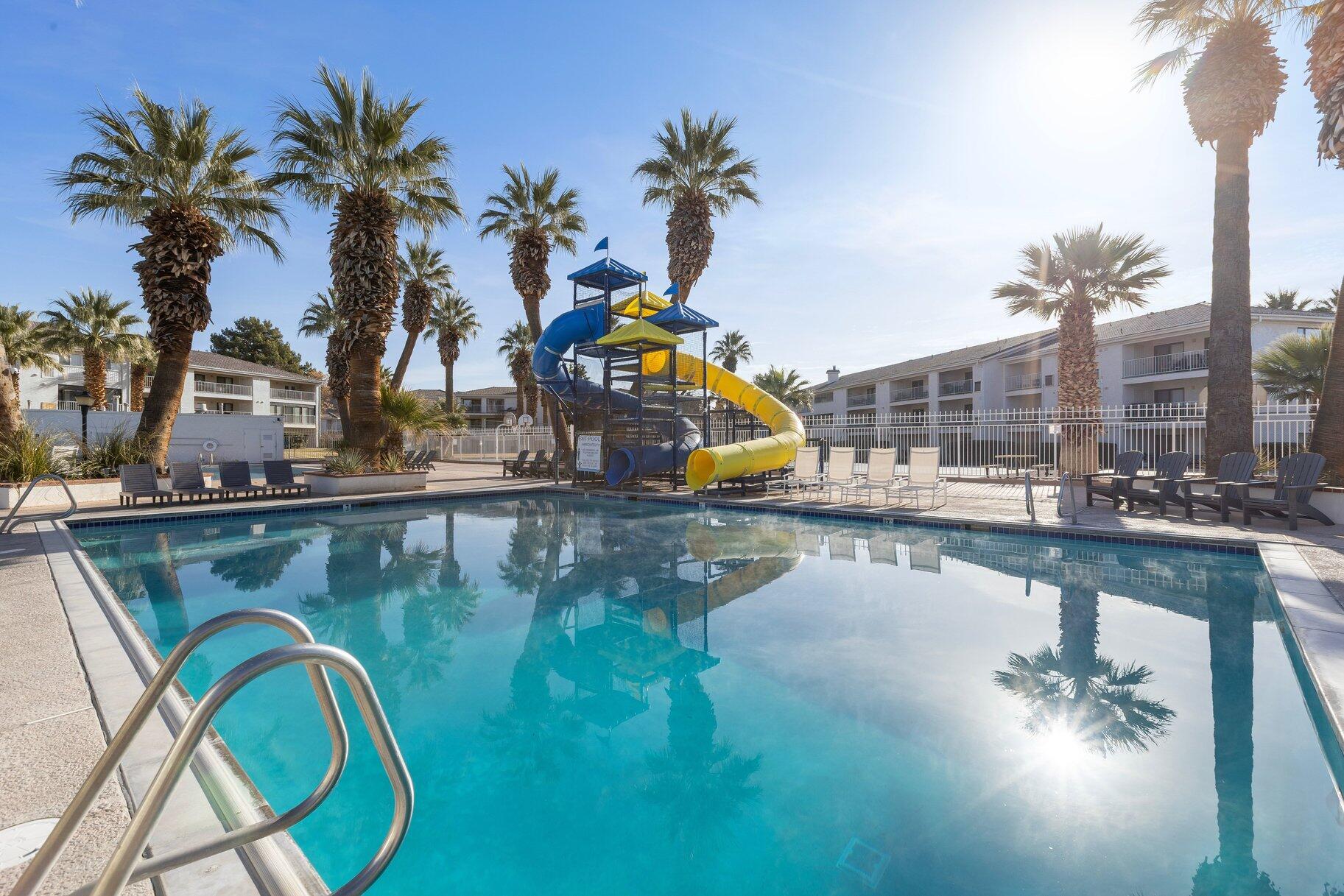 Nightly rental! Don't miss this hard-to-find ground-level condo in the highly desirable Las Palmas Resort. Enjoy peaceful views from the back patio and a spacious, open layout that offers plenty of room for gathering and entertaining.

Las Palmas is packed with resort-style amenities, including six pools (one indoor), hot tubs, splash pad, waterslide, clubhouse, pickleball, and basketball courts, playgrounds, and more--making this an ideal family getaway, full-time residence, or investment property. 

Conveniently located just minutes from shopping, golf courses, and restaurants, this condo offers both comfort and convenience. Self-manage or choose your own management company for maximum flexibility.  Sold unfurnished.

Seller will consider seller financing with a large down payment.
