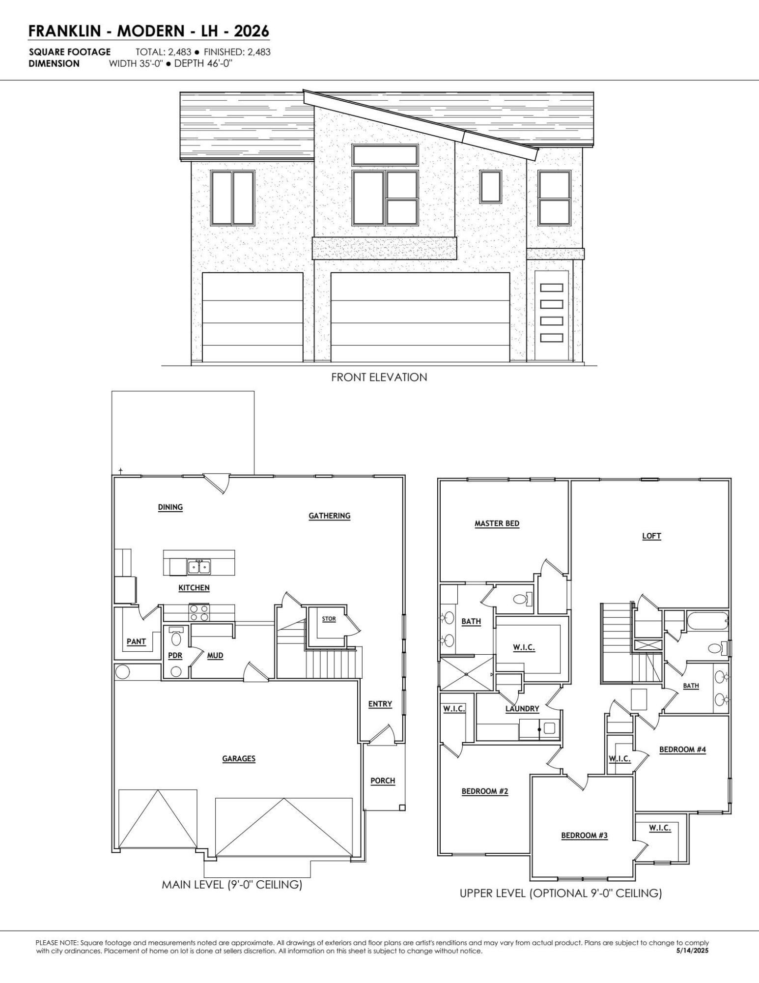 Modern 4-bedroom, 2.5-bath home with a 3-car garage in the brand-new Southern View community! Features include EVP flooring in the kitchen, dining, entry, gathering room, and bathrooms, upgraded carpet in bedrooms, quartz countertops throughout, stainless steel gas appliances, a stylish kitchen backsplash, and painted cabinets. Enjoy a large concrete patio and nearby community amenities. Ask about available lender incentives! Buyer and agent to verify all information. NOTE: Interior and exterior finishes are predetermined and may change. Photos are examples of the finishes are also subject to change.