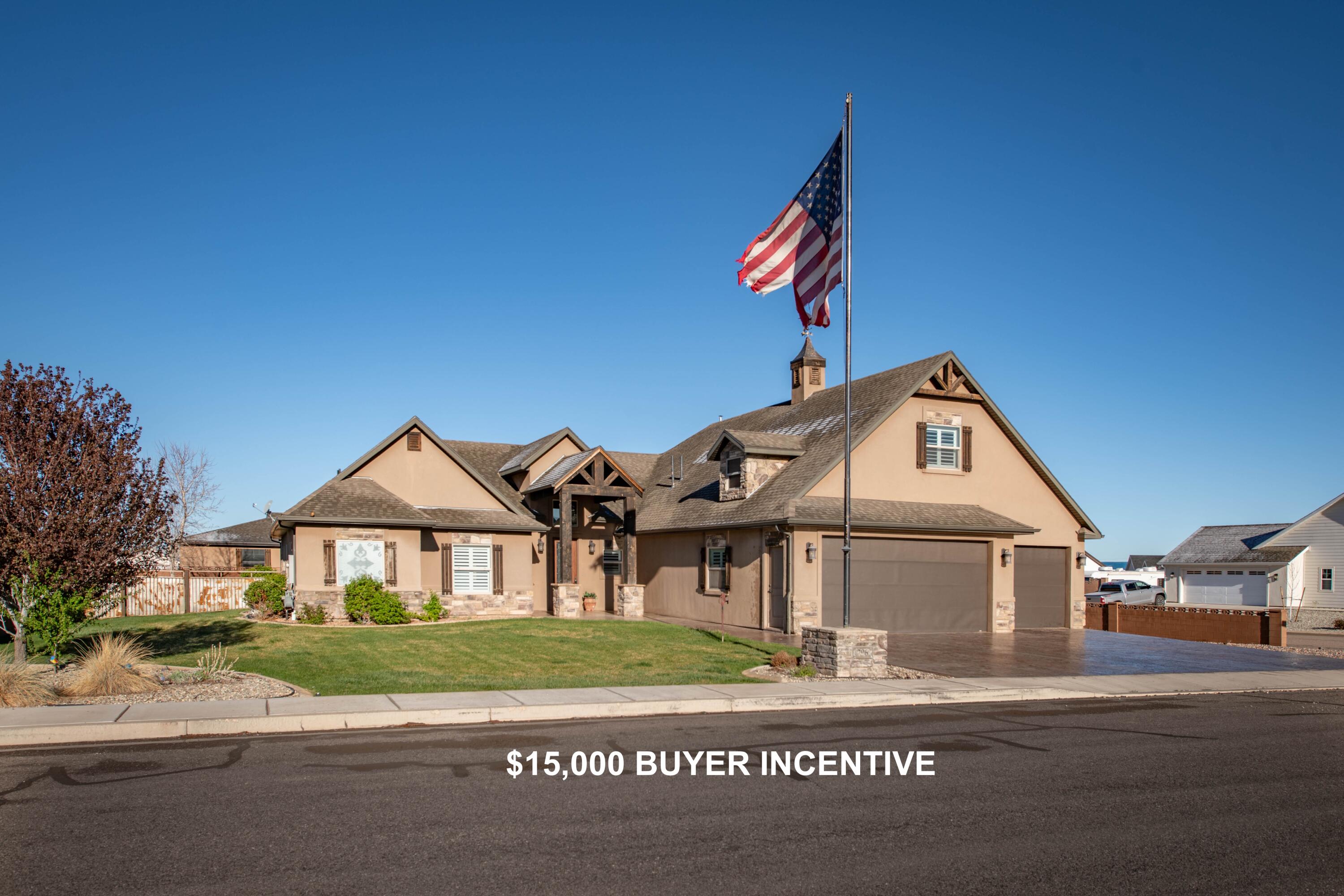 $15,000 BUYER INCENTIVE - may be applied toward closing costs, an interest rate buy down, or personalized updates to make this home your own (subject to lender approval and contract terms).

This luxury estate offers over 6,200 sq. ft. of combined living and shop space on .71 beautifully landscaped acres. Originally built as the personal residence of a luxury home builder, this one-of-a-kind property showcases exceptional craftsmanship and premium finishes throughout.

The 3,200 sq. ft. custom home features 4 bedrooms, 3 bathrooms, an executive office, gourmet kitchen with hidden pantry, bonus room, and high-end upgrades including multi-zone HVAC, central vacuum, backup generator, and integrated sound system. Home is sold with washer, dryer, TVs and game table.

Enjoy a private backyard designed for entertaining with a covered patio, outdoor kitchen, and mature landscaping.

The 3,000 sq. ft. heated detached shop sits on its own adjoining lot with separate utilities and includes a finished recreation room, 220 power, bathroom, plumbed air system, custom bar, and abundant storage--perfect for car enthusiasts, a workshop, home business, or recreational hobbies. Complete with full RV hookups and ample space for RVs, boats, trailers, and toys.  This is a RARE opportunity to own a true luxury lifestyle property. Seller is offering a $15,000 buyer incentive with an acceptable offer.